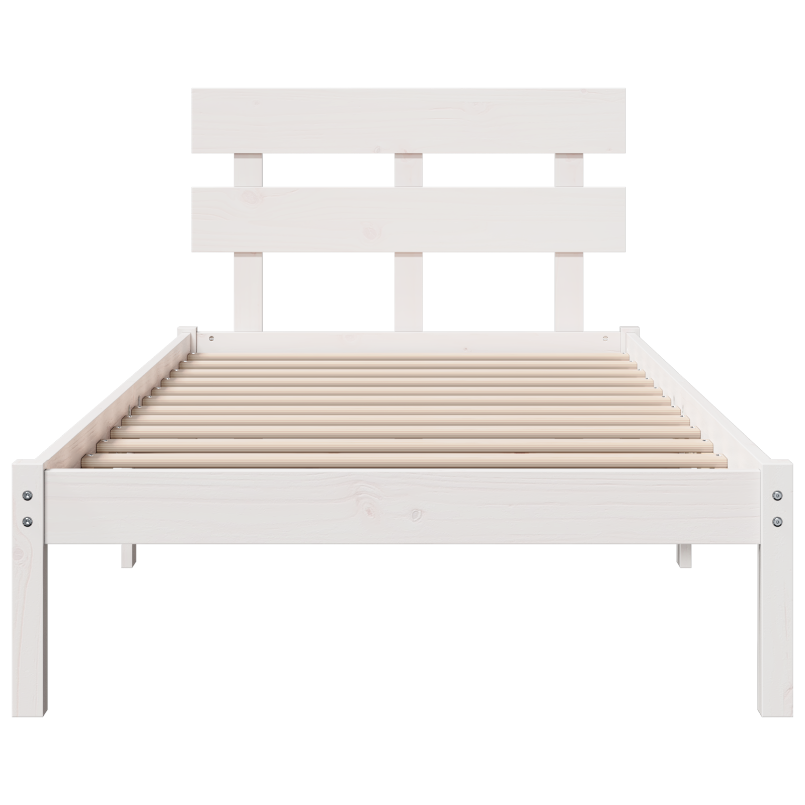 Bedframe met hoofdeinde Wit 90 x 200 cm Massief grenenhout