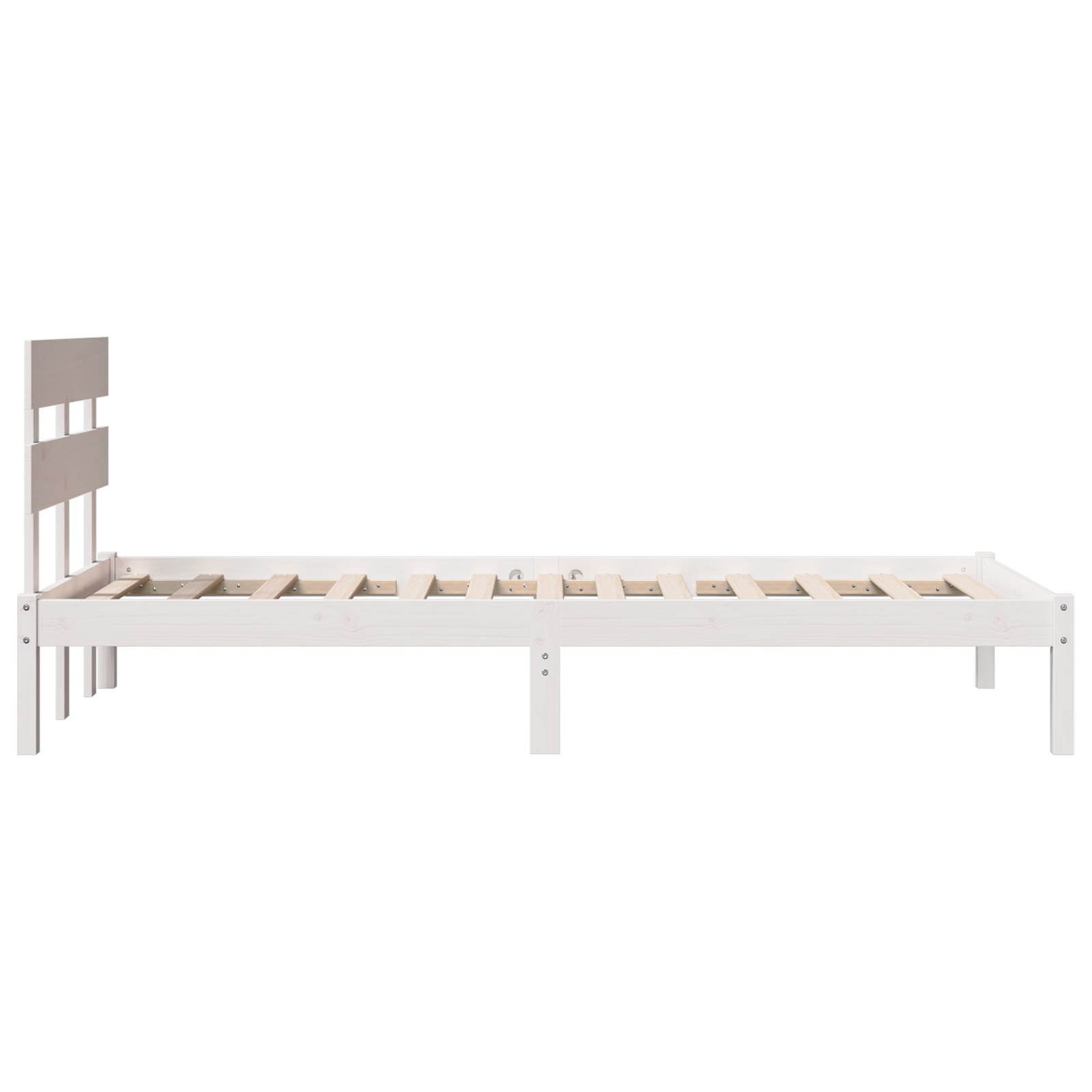 Bedframe met hoofdeinde Wit 90 x 200 cm Massief grenenhout