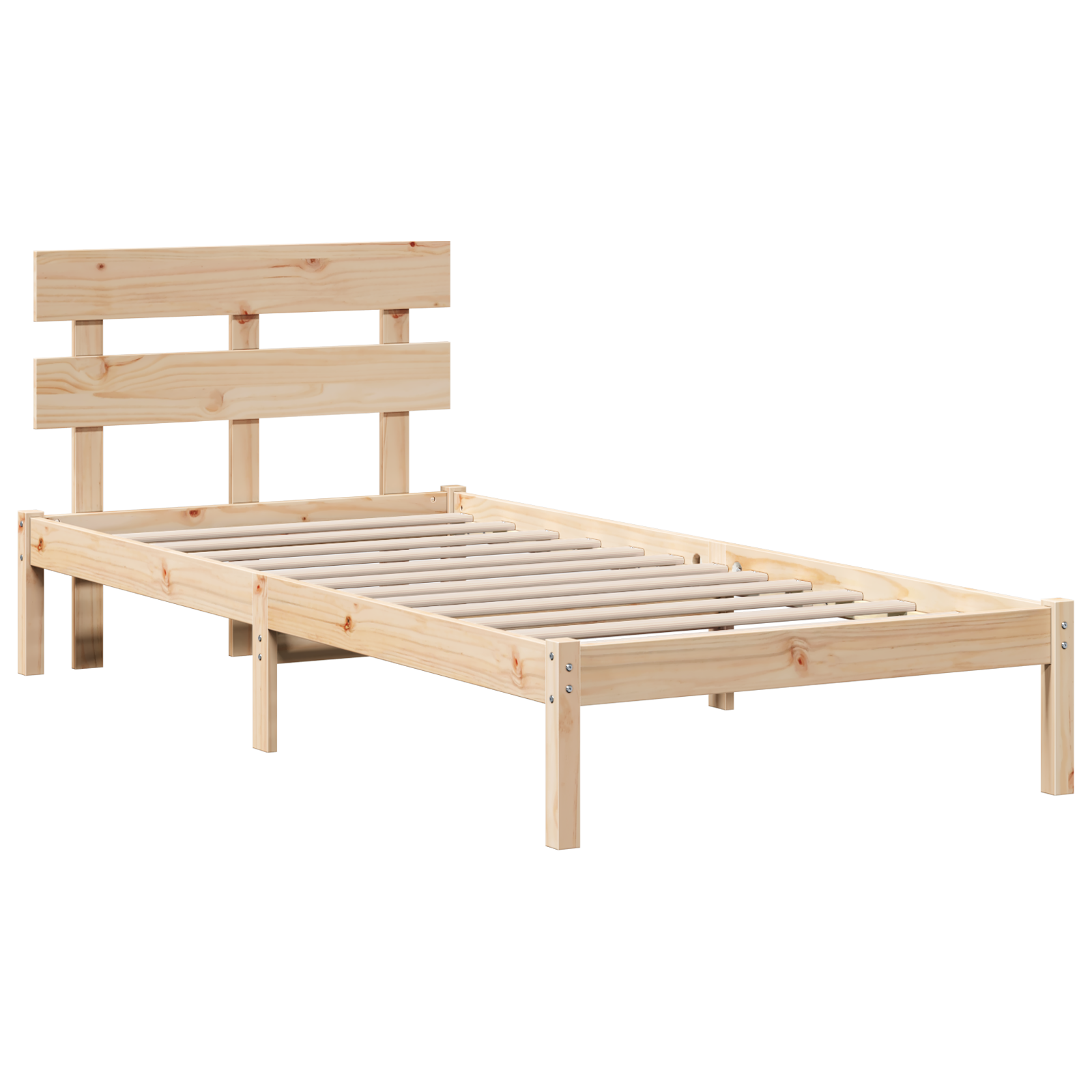  vidaXL Fejtámlás Ágykeret 100x200 cm Tömör Fa Fenyő akciós termékkép 1