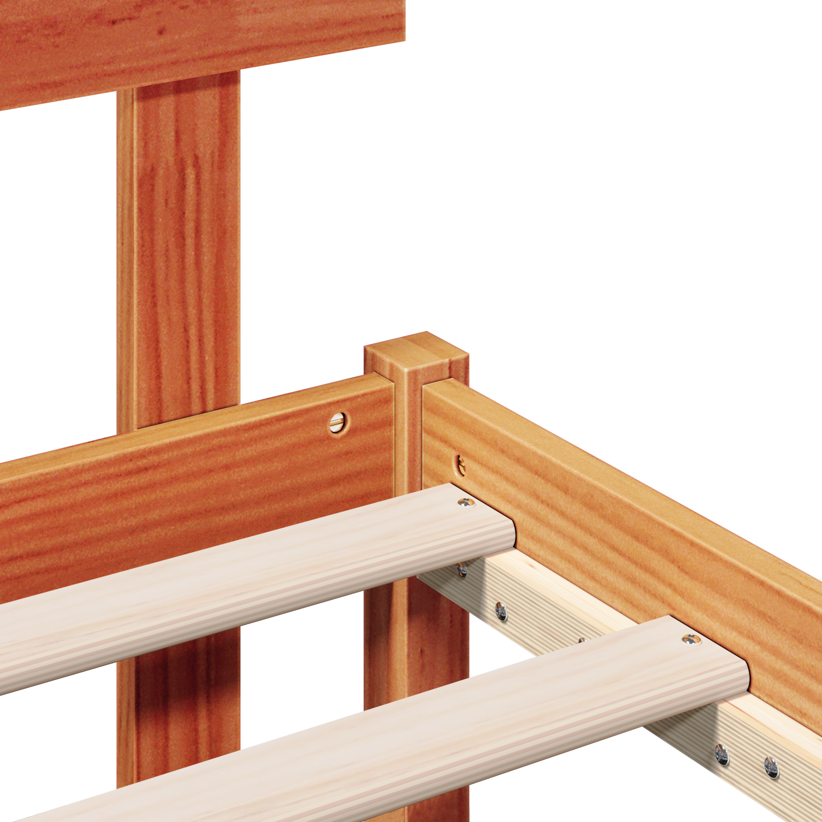 Bedframe met hoofdeinde Bruin 90 x 190 cm Massief grenenhout image 10