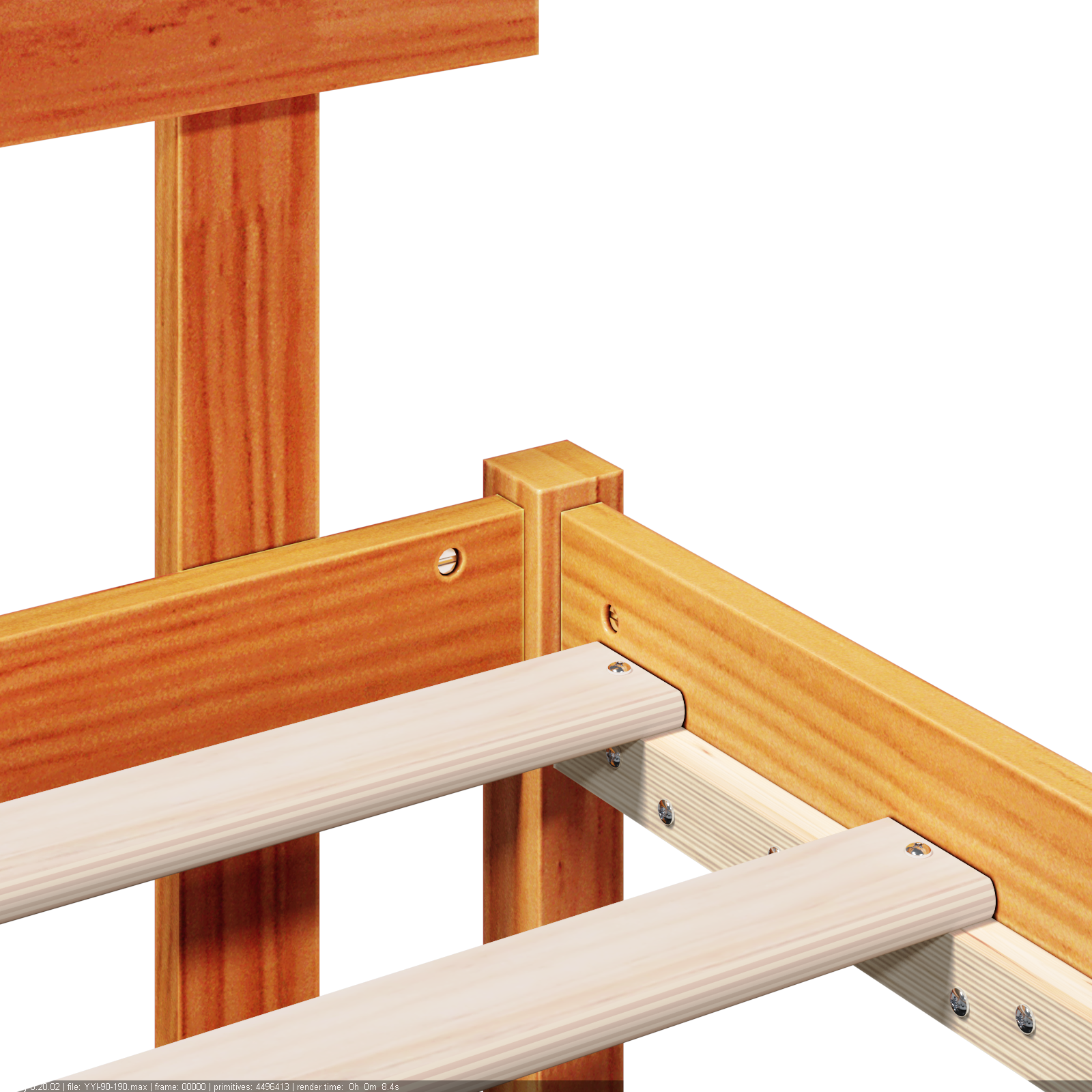 Bedframe met hoofdeinde Bruin 90 x 190 cm Massief grenenhout image 9