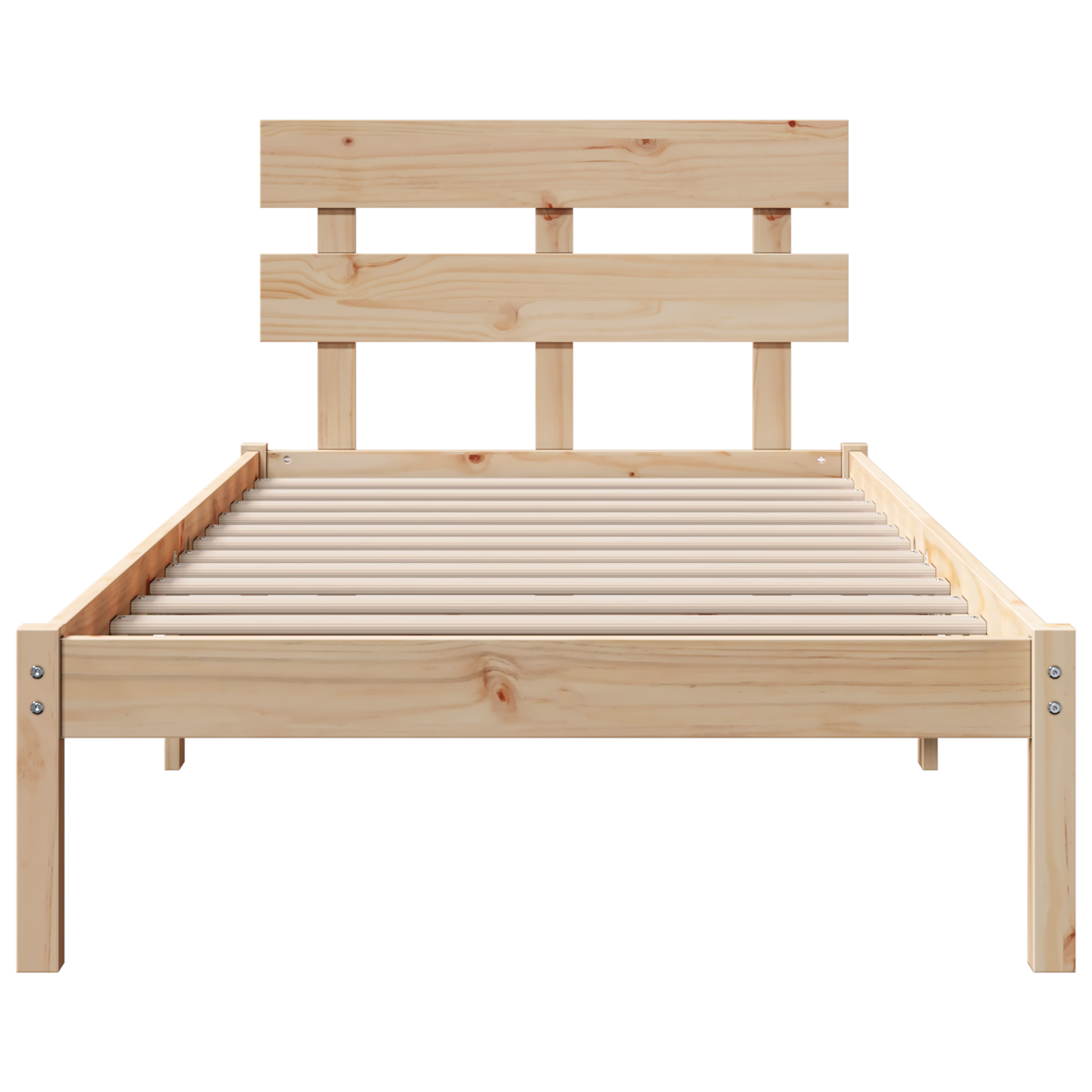 Bedframe met hoofdeinde Bruin 75 x 190 cm Massief grenenhout image 6