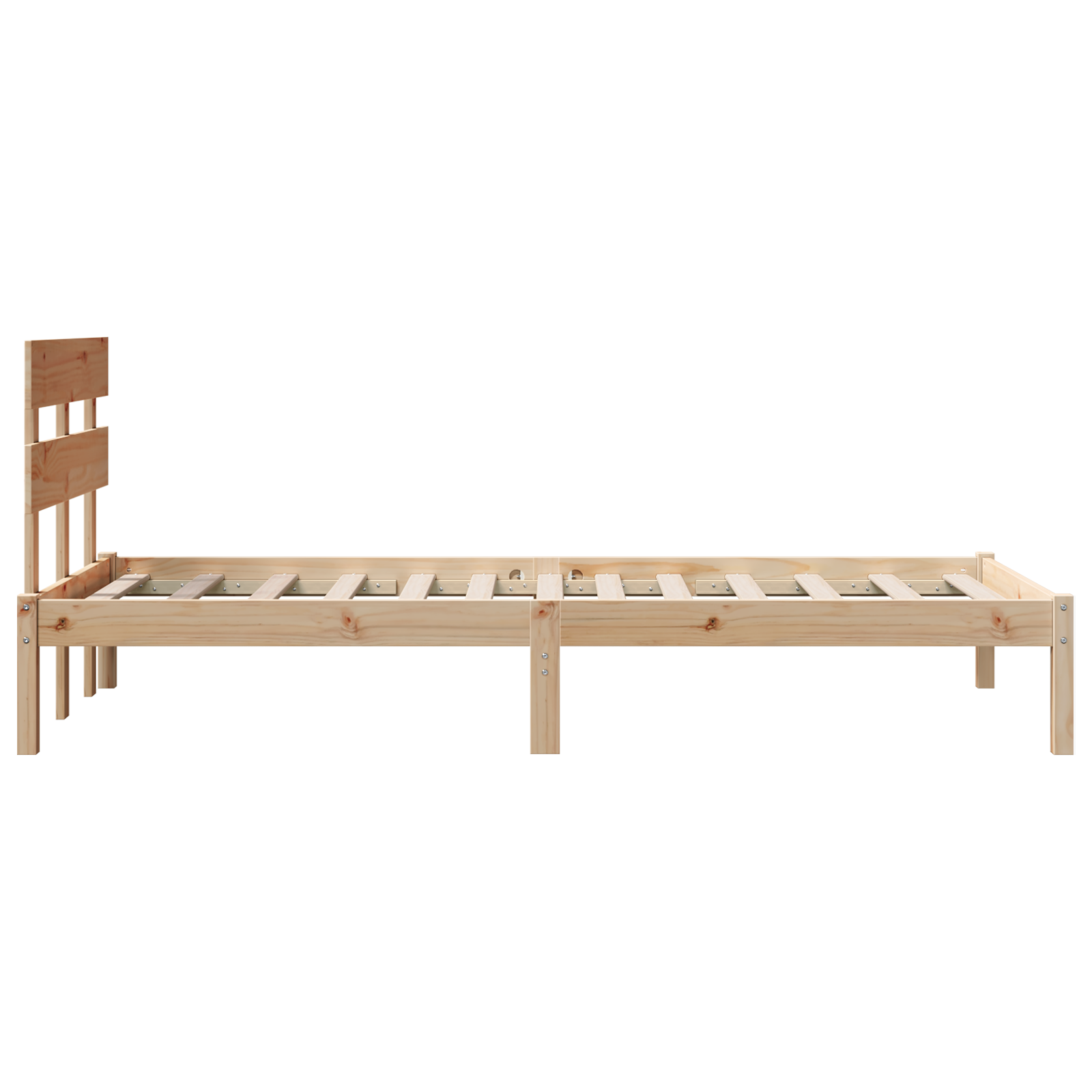 Bedframe met hoofdeinde Bruin 75 x 190 cm Massief grenenhout image 7