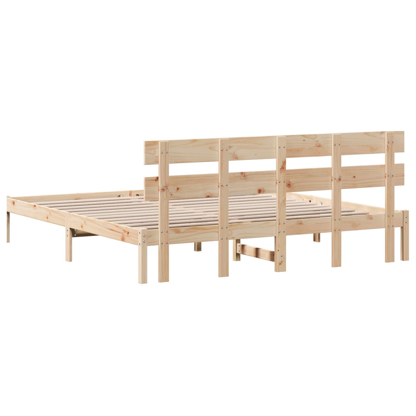 Bed Frame with Headboard 180x200 cm Solid Wood Pine - Image 8