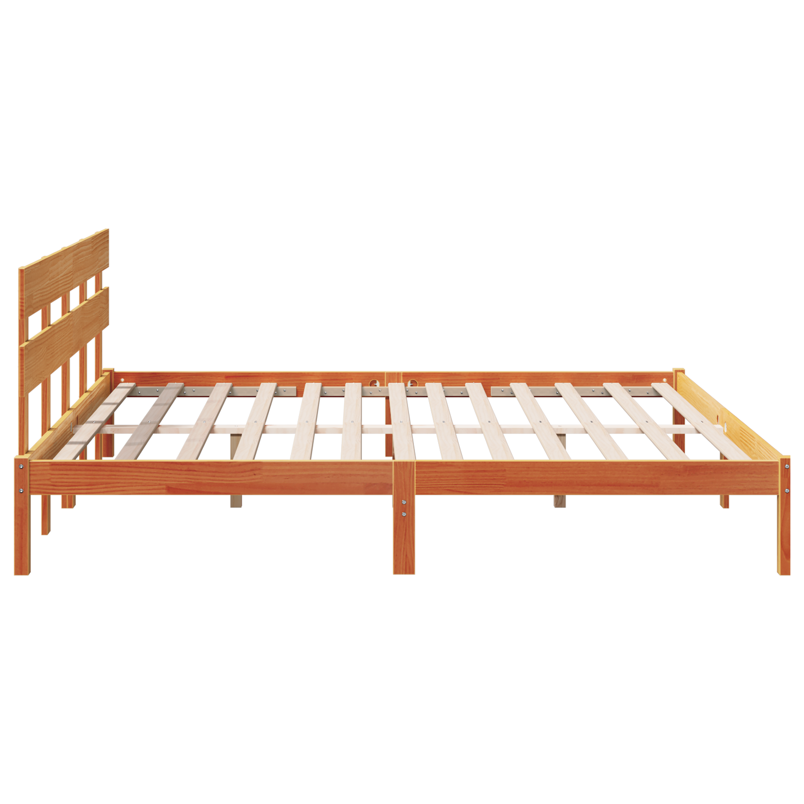 Bed Frame with Headboard Wax Brown 180x200 cm Solid Wood Pine - Image 7