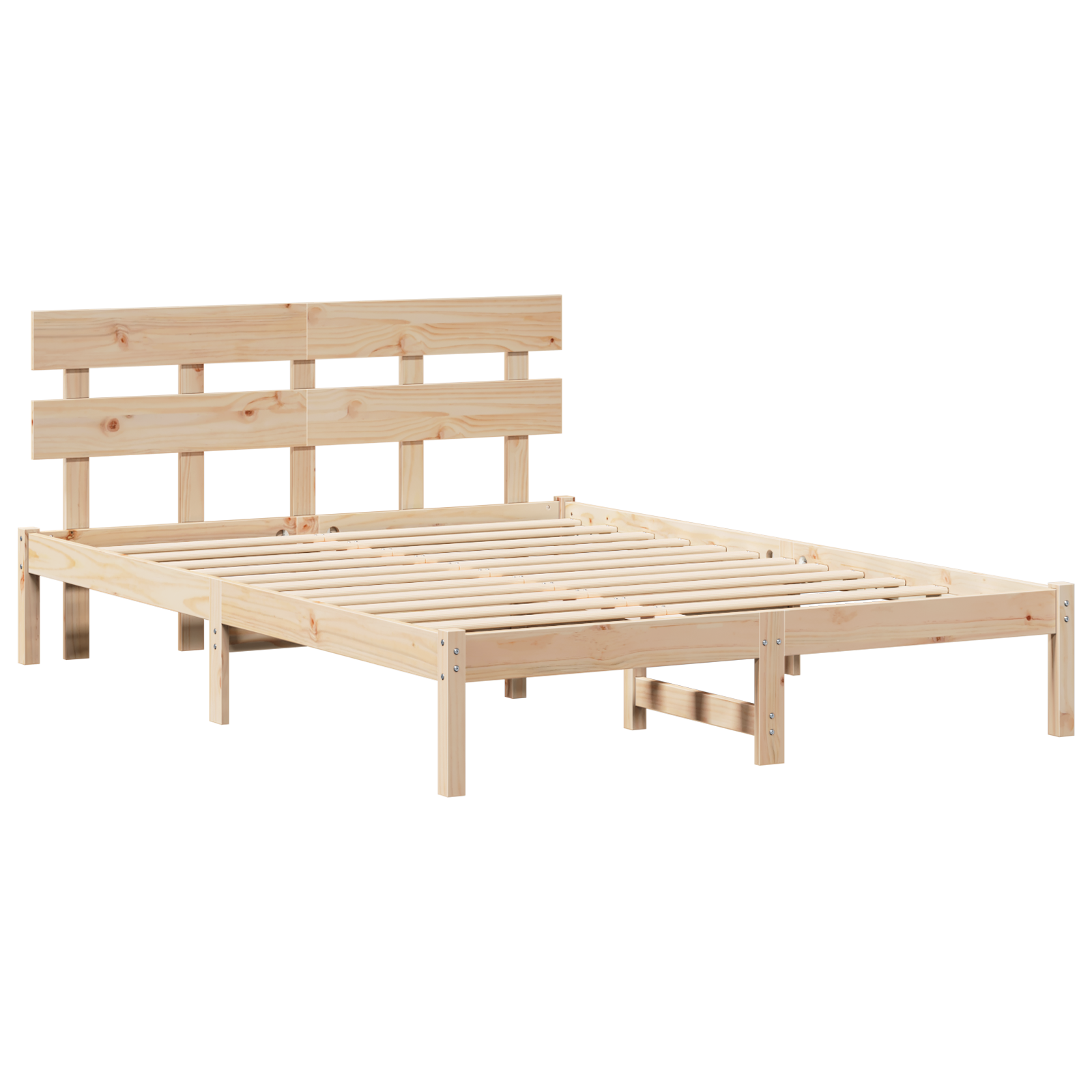 Bed Frame with Headboard 150x200 cm Solid Wood Pine - Image 3
