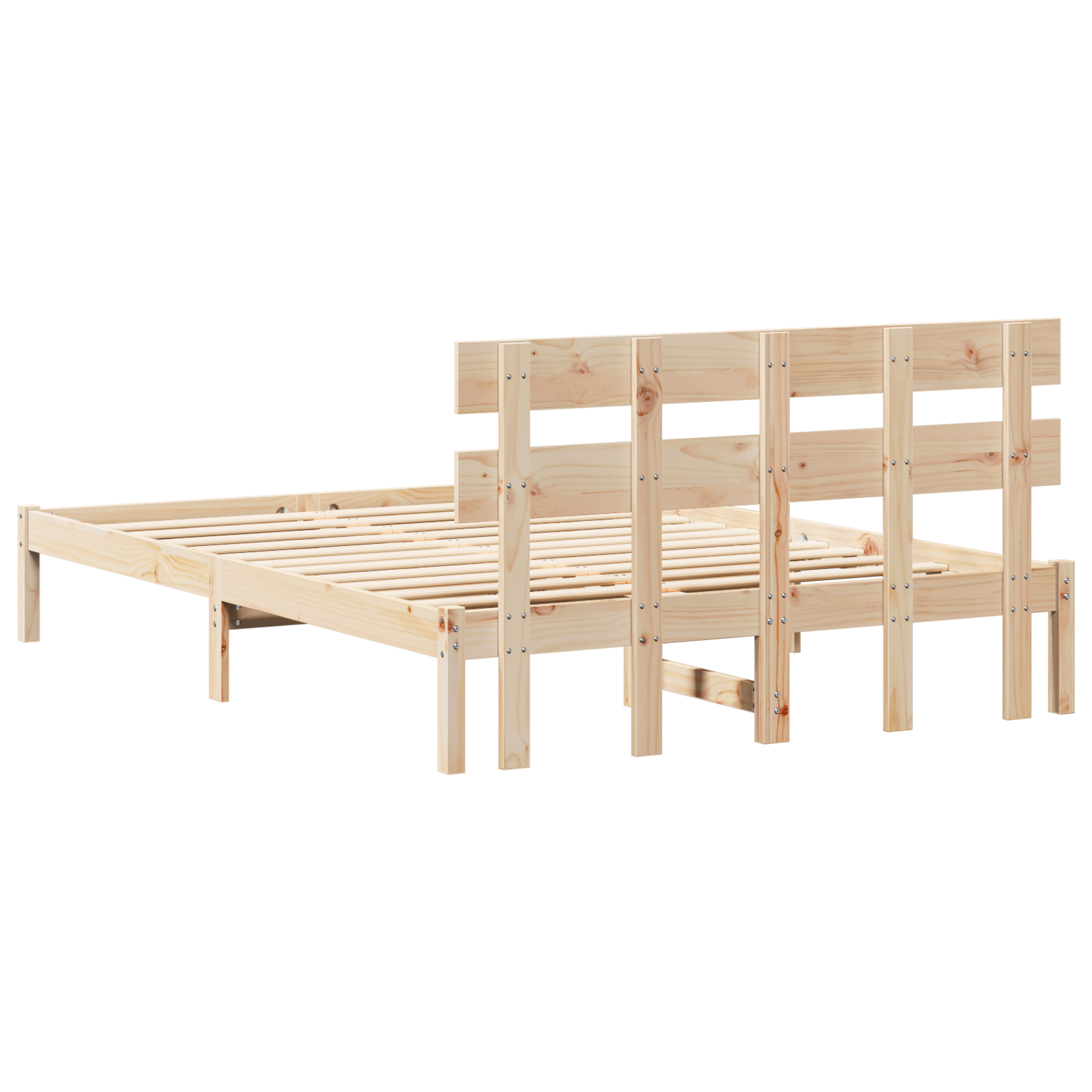 Bed Frame with Headboard 150x200 cm Solid Wood Pine - Image 8