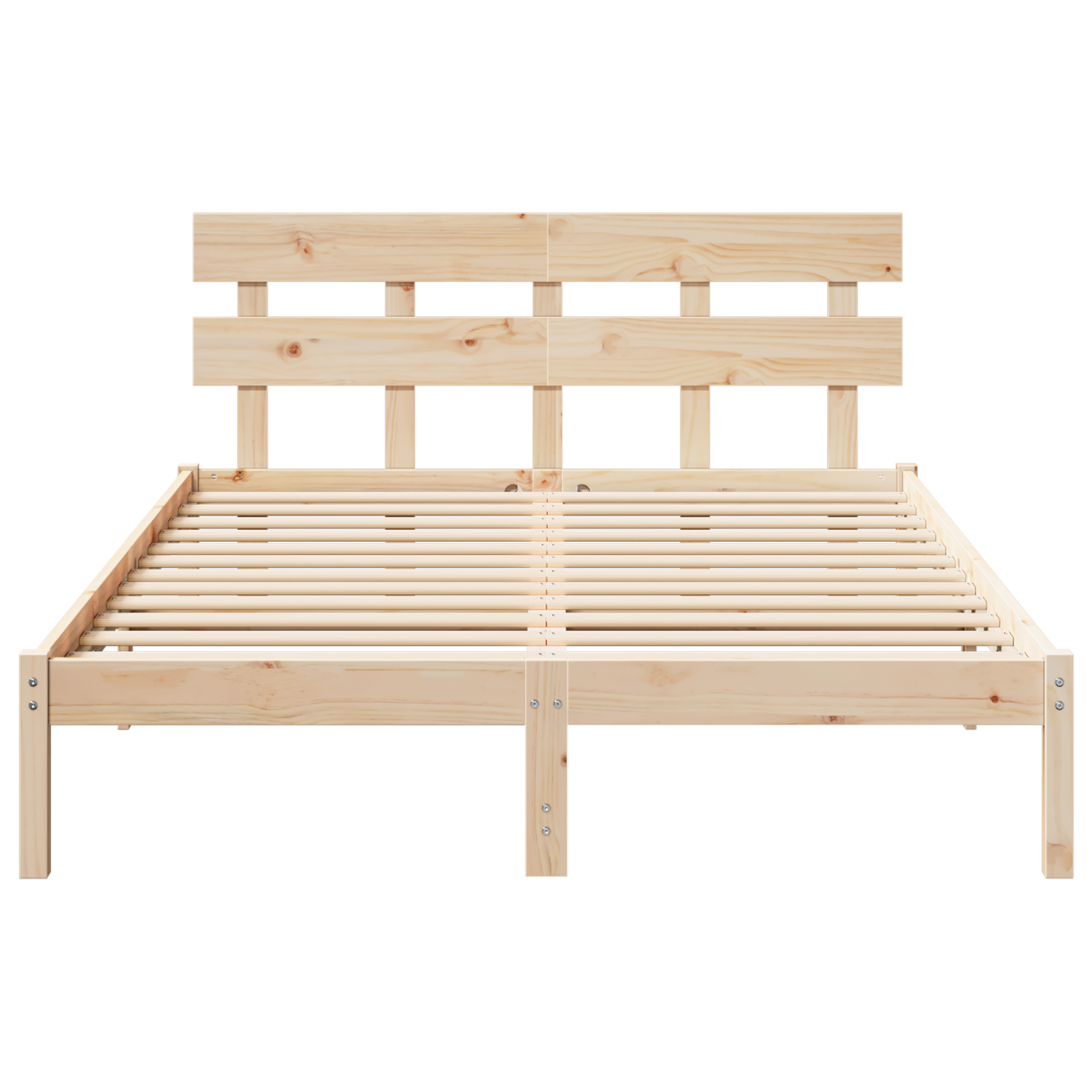 Bed Frame with Headboard 150x200 cm Solid Wood Pine - Image 6