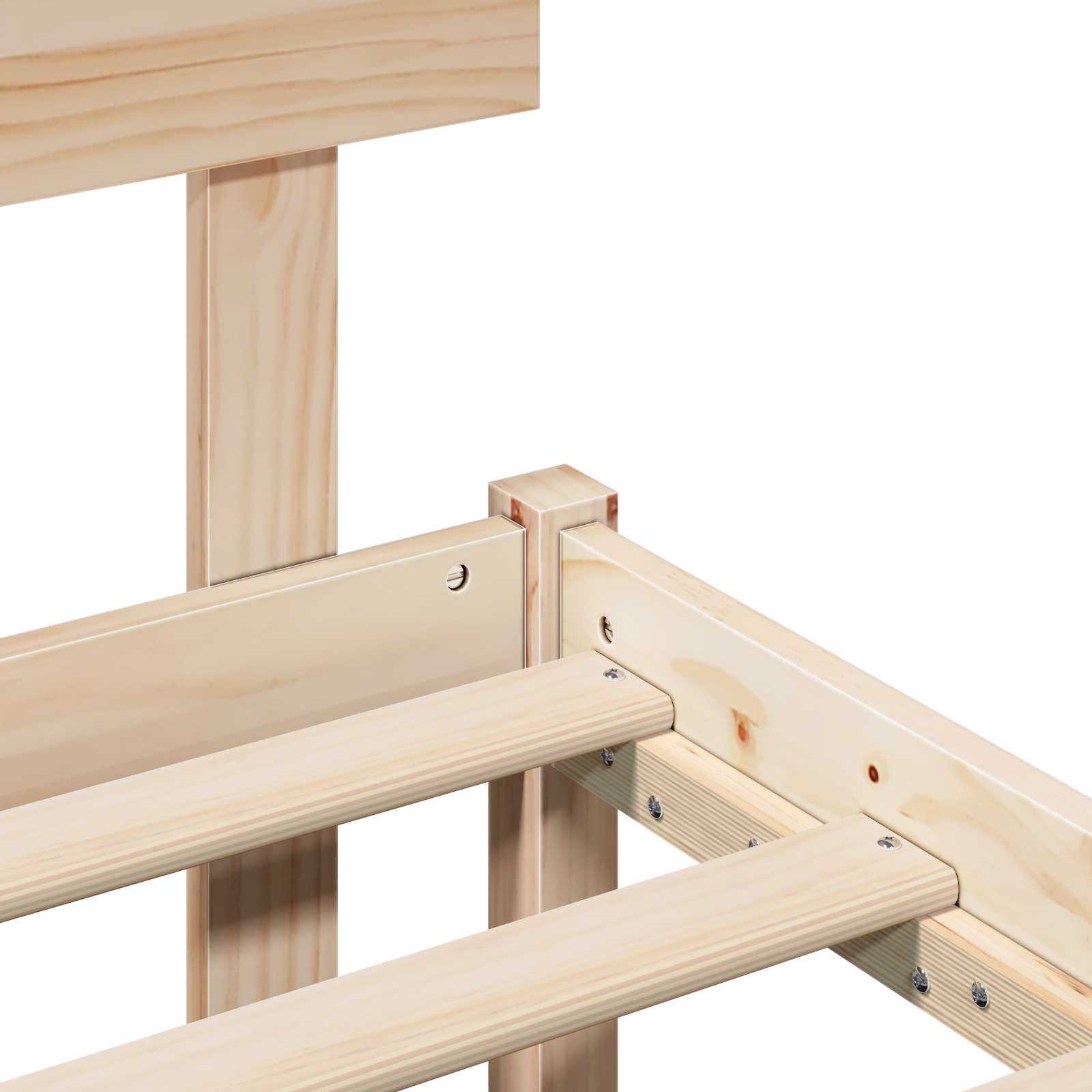 Bed Frame with Headboard 140x200 cm Solid Wood Pine - Image 9