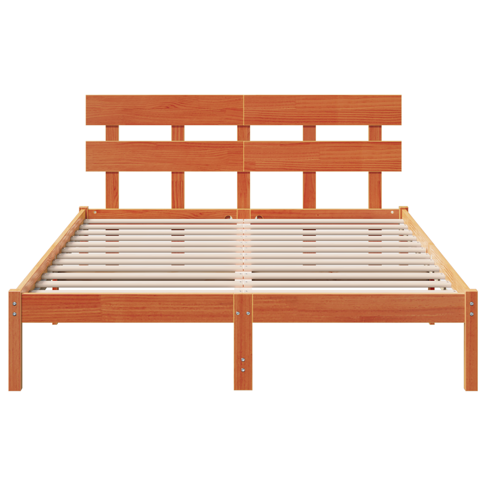 Bed Frame with Headboard Wax Brown 140x200 cm Solid Wood Pine - Image 6