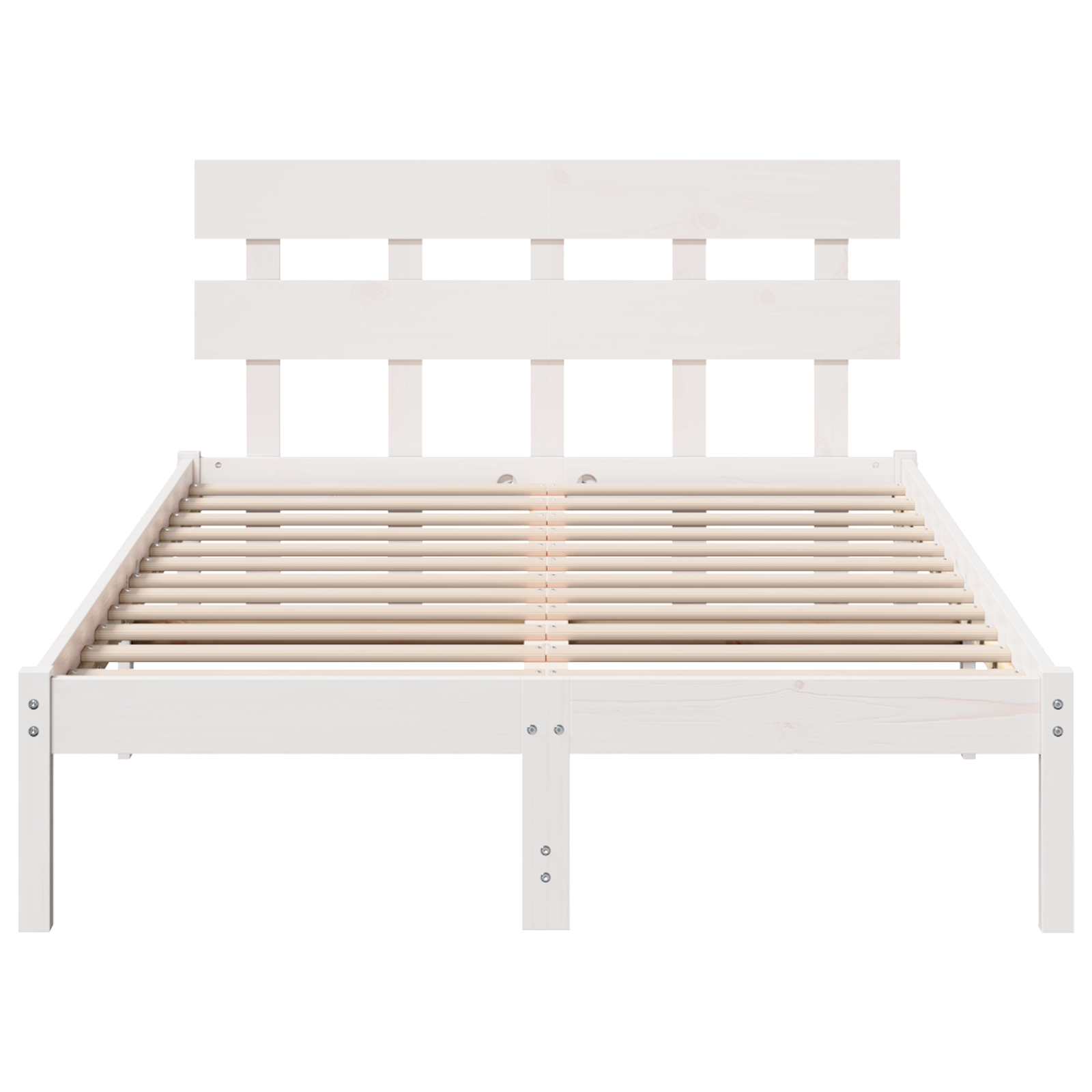 Bed Frame with Headboard White 120x200 cm Solid Wood Pine - Image 6