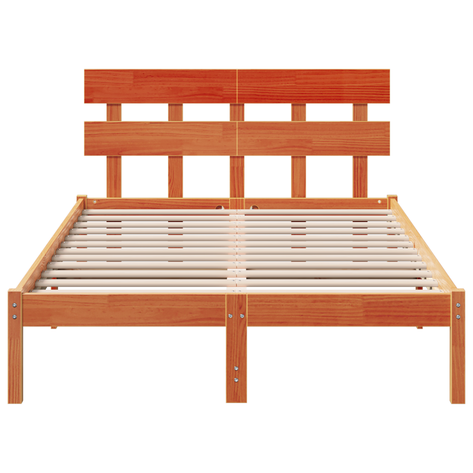 Bedframe met hoofdeinde Bruin 135 x 190 cm Massief grenenhout image 6