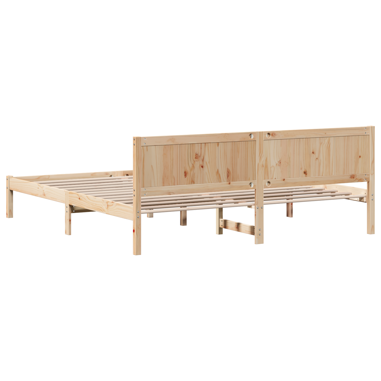 Pine Wood Bed Frame Natural wood Solid pine wood 200 x 200 cm - Image 8