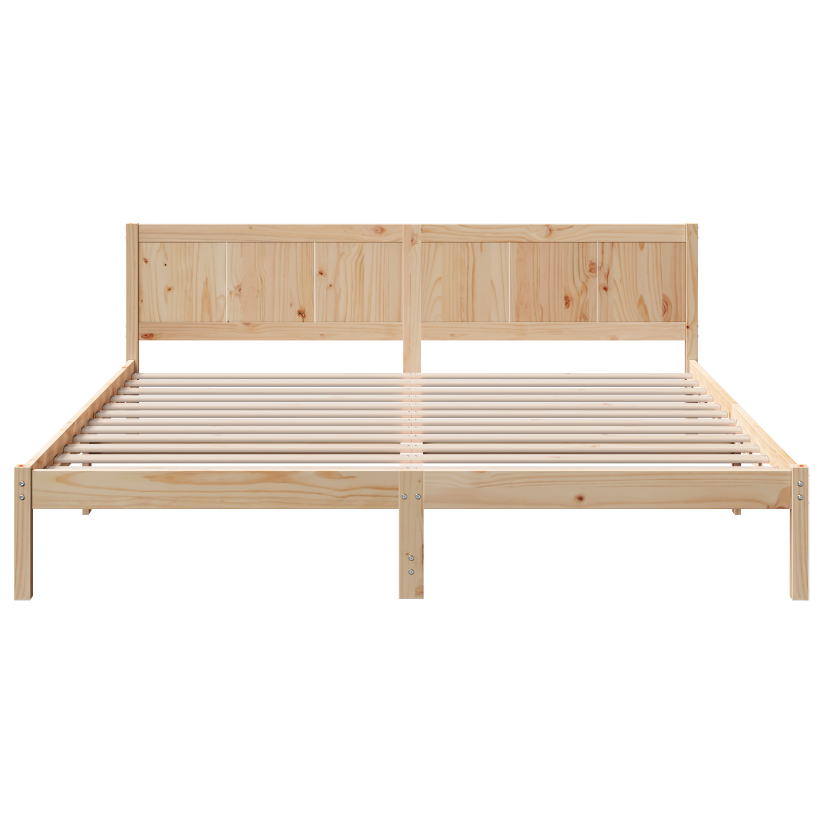 Pine Wood Bed Frame Natural wood Solid pine wood 200 x 200 cm - Image 6