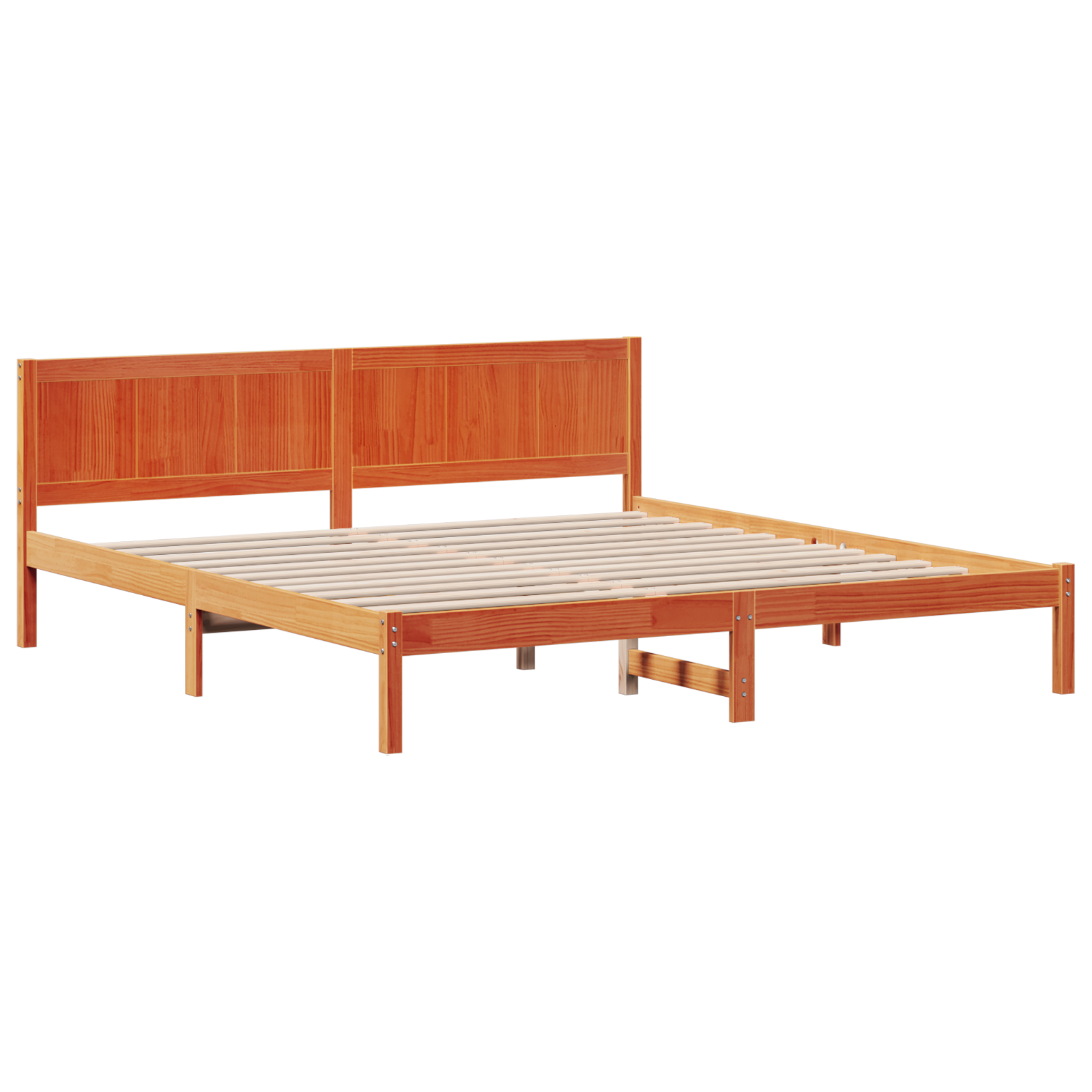  vidaXL Viaszbarna ágykeret Viaszbarna Tömör fa 200 x 200 cm Tartós akciós termékkép 1