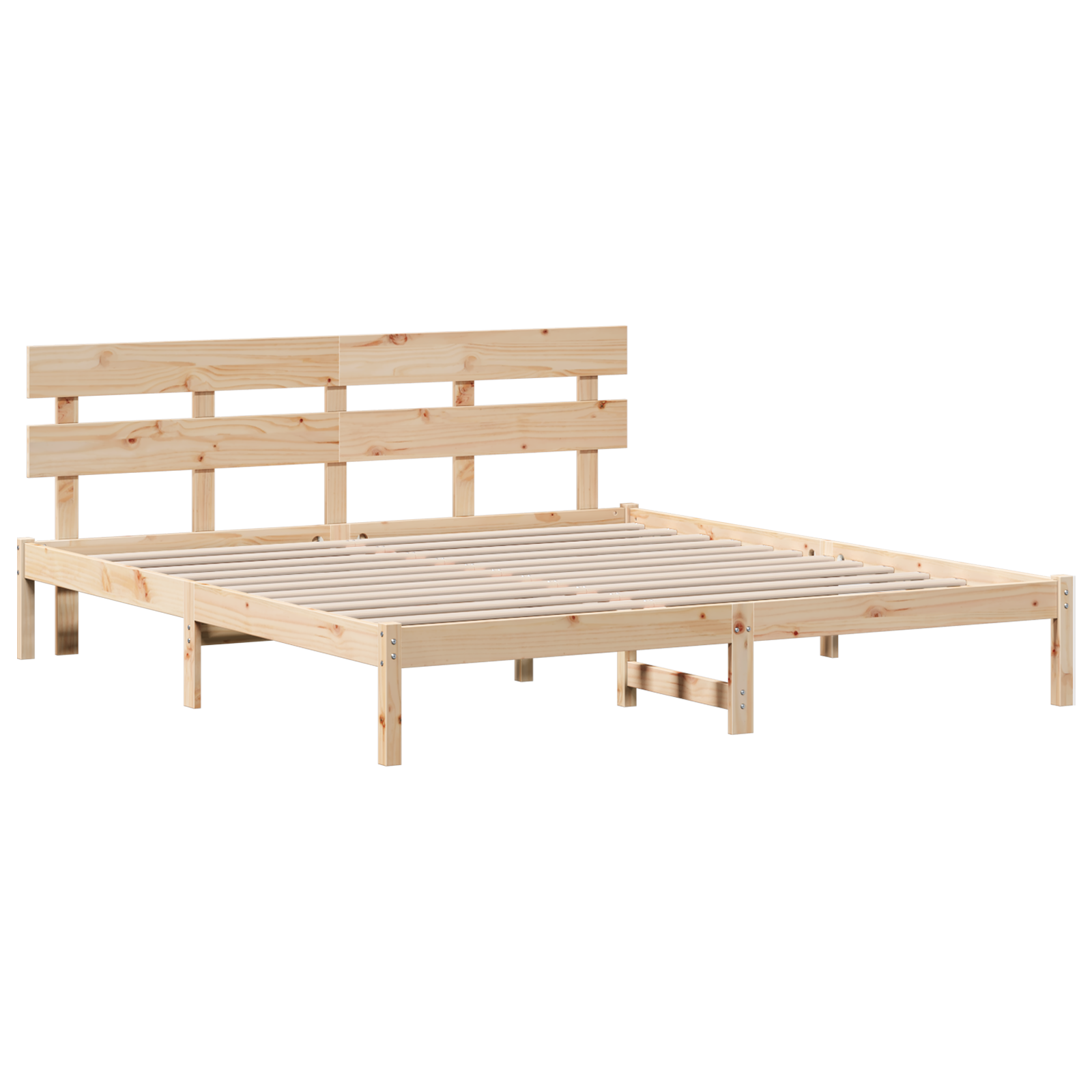 Pine Wood Bed Frame Natural Wood Solid Pine wood 180 x 200 cm - Image 3