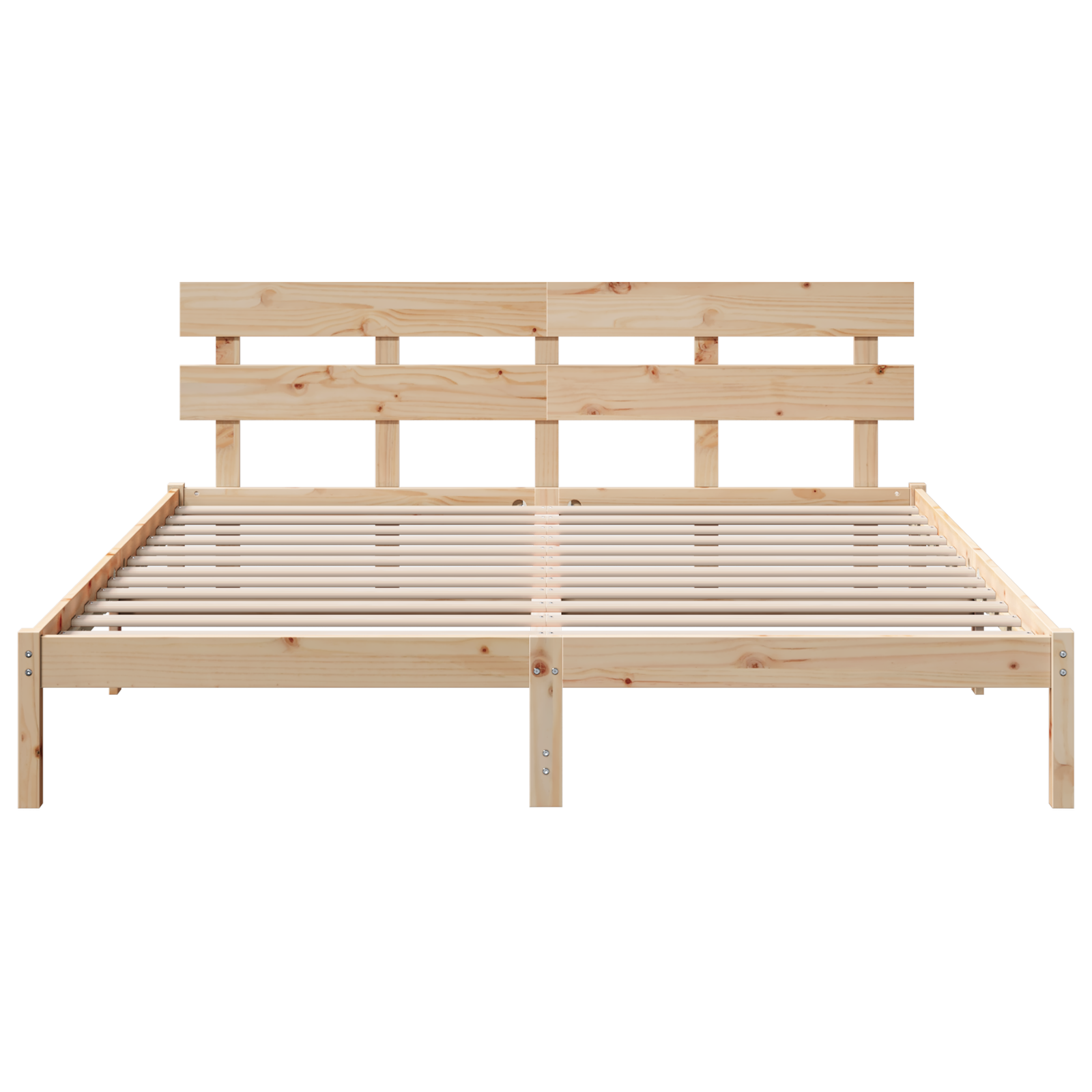Pine Wood Bed Frame Natural Wood Solid Pine wood 180 x 200 cm - Image 6
