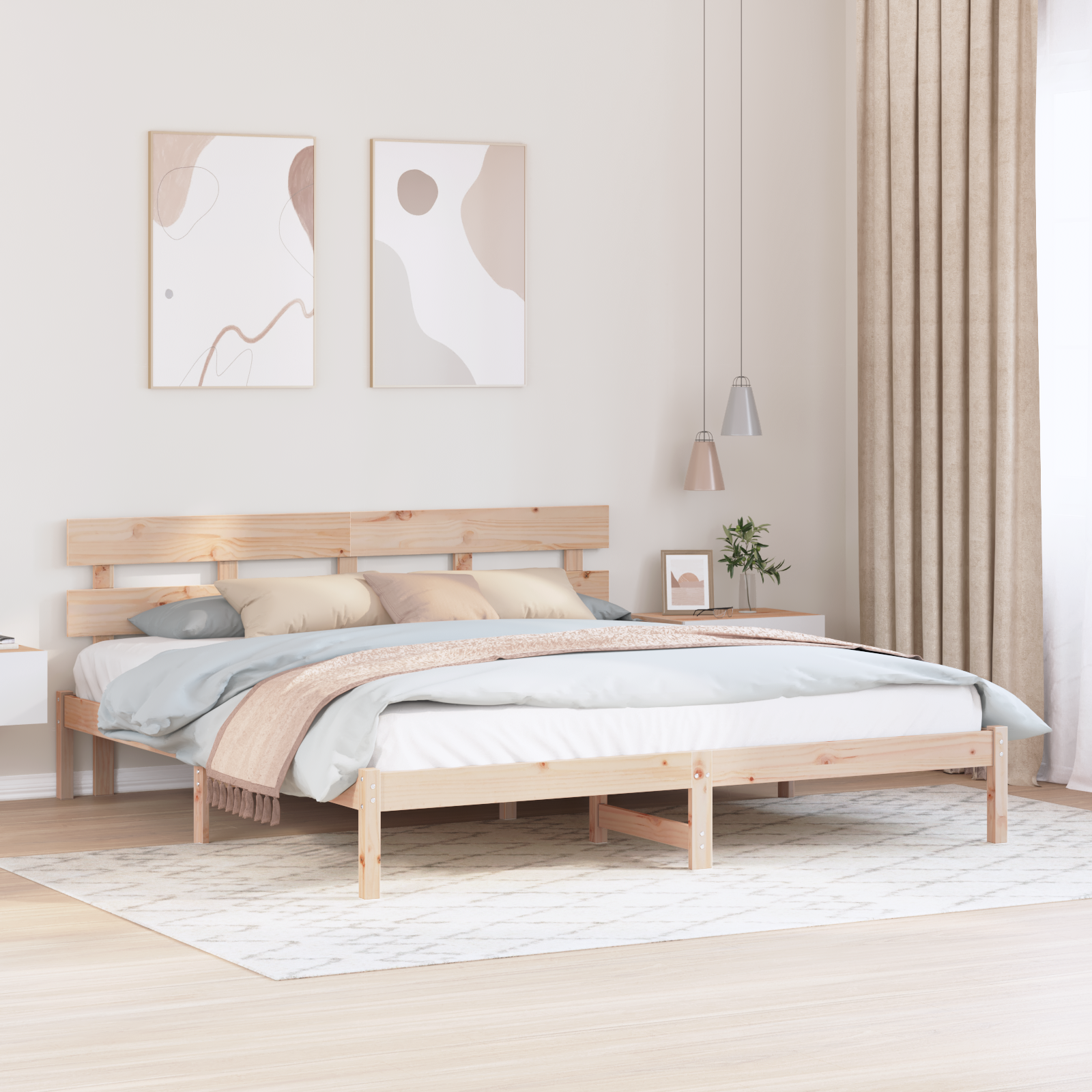 Grenenhouten Bedframe Natuurlijk Hout Massief Grenenhout