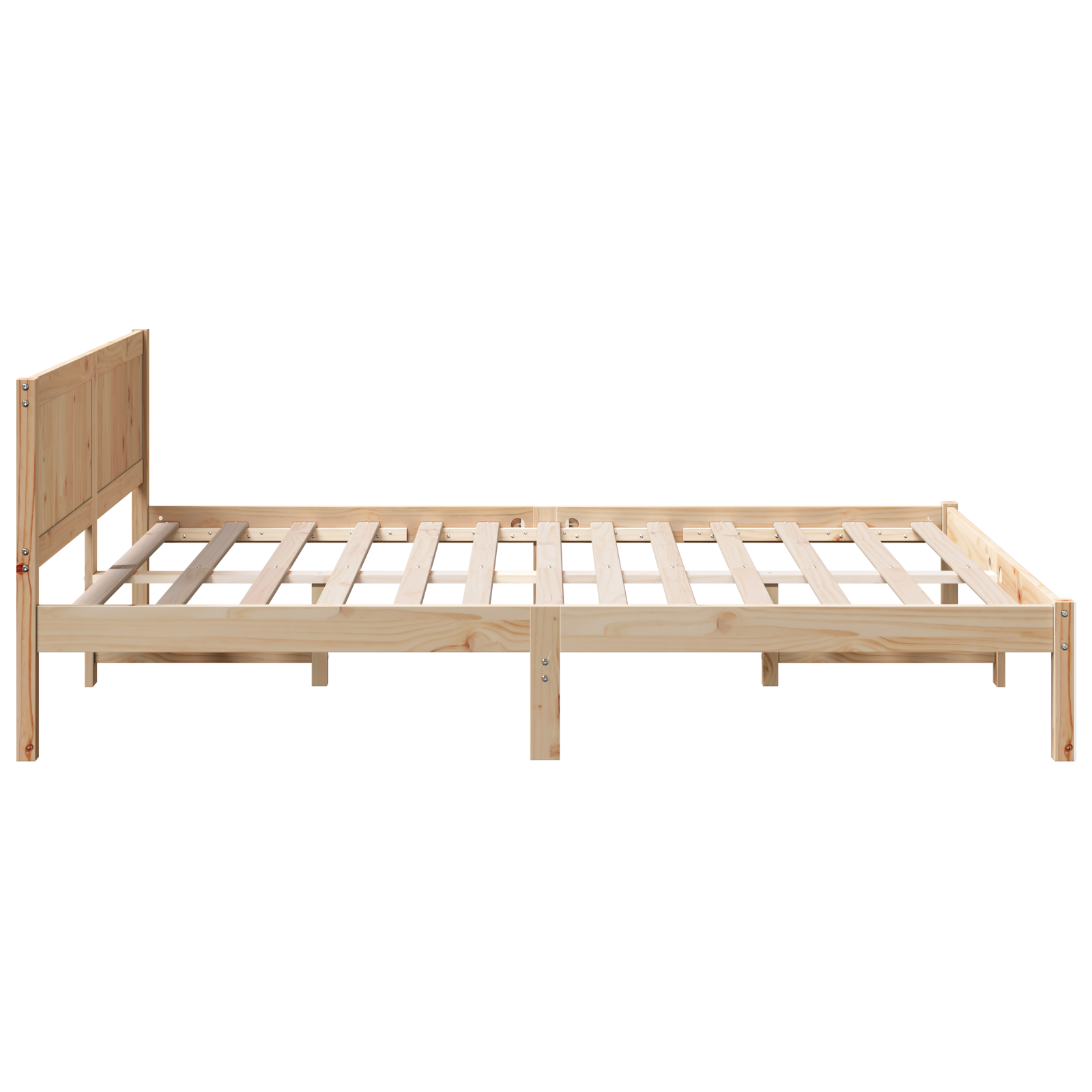 Pine Wood Bed Frame Natural Solid Pine wood 160 x 200 cm Simple - Image 7