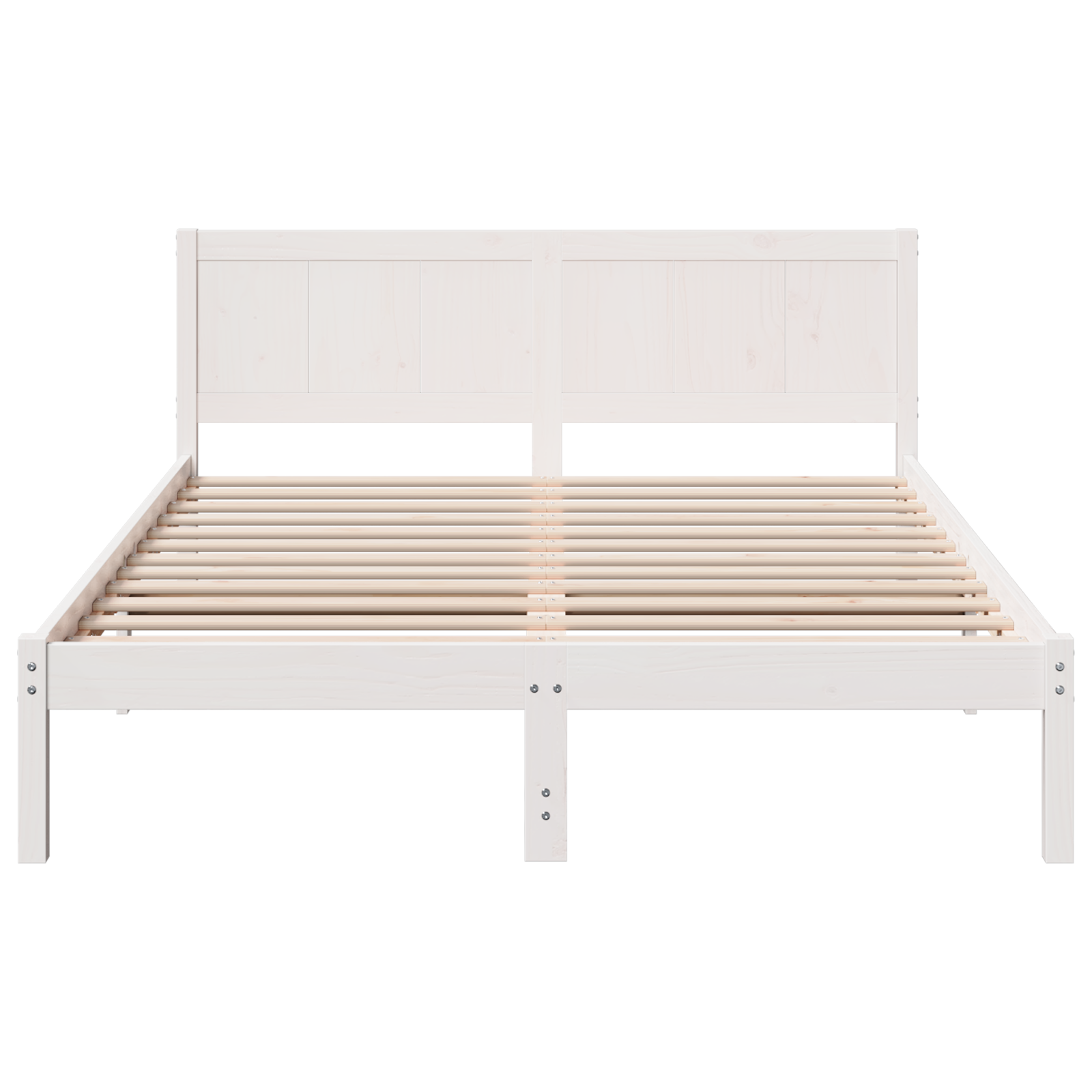 White Pine Bed Frame White Wood 150 x 200 cm Durable - Image 6