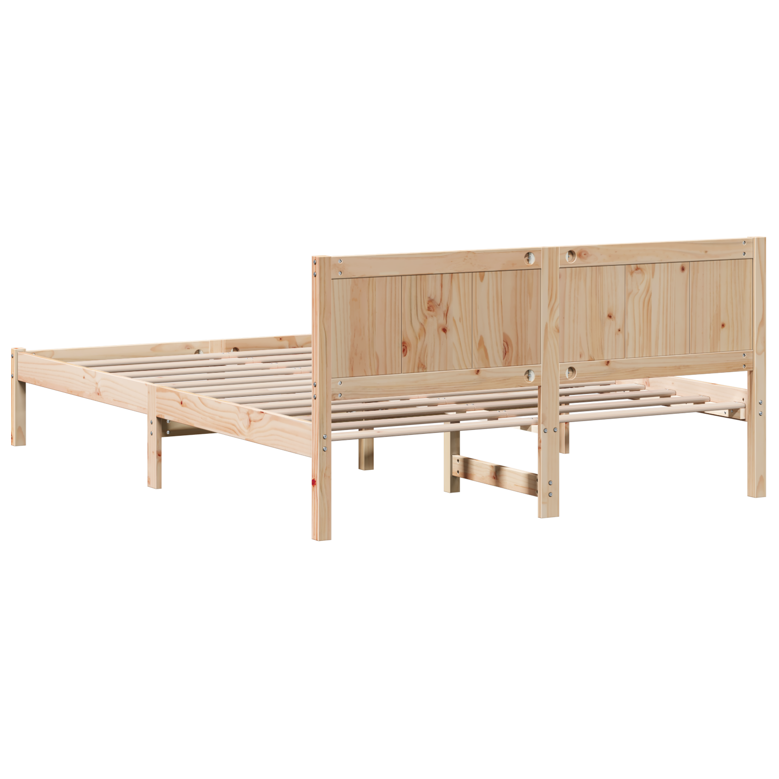 Pine Wood Bed Frame 140x200 Natural Pine wood 140 x 200 cm - Image 8
