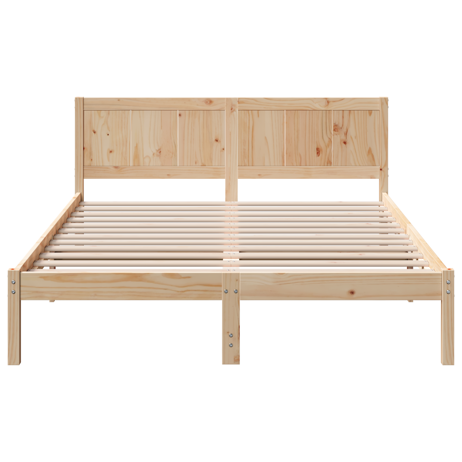 Pine Wood Bed Frame 140x200 Natural Pine wood 140 x 200 cm - Image 6