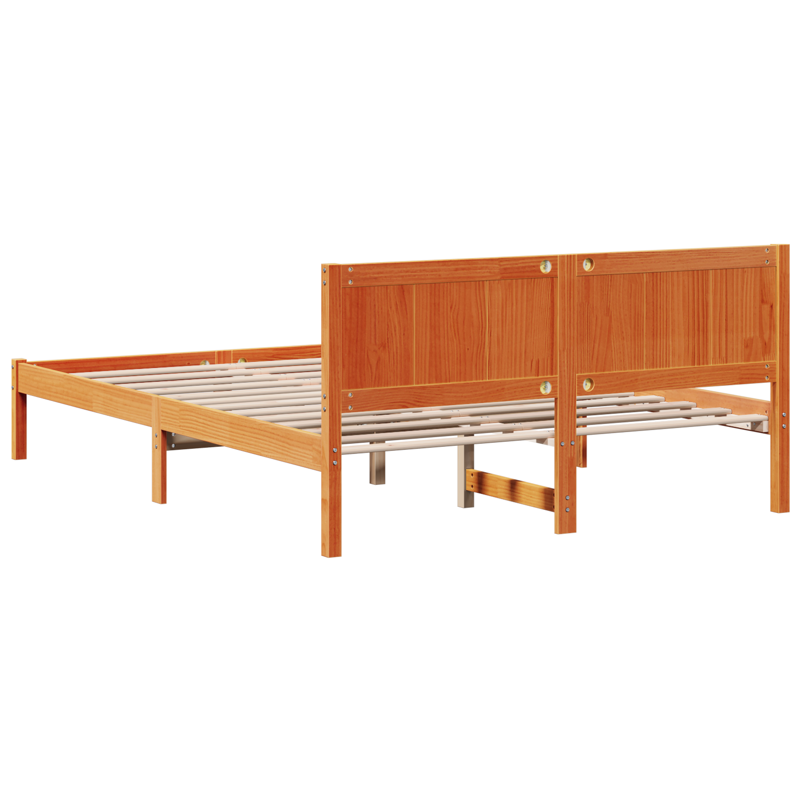 Wax Brown Bed Frame Wax Brown Solid Pine Wood 140 x 200 cm - Image 8
