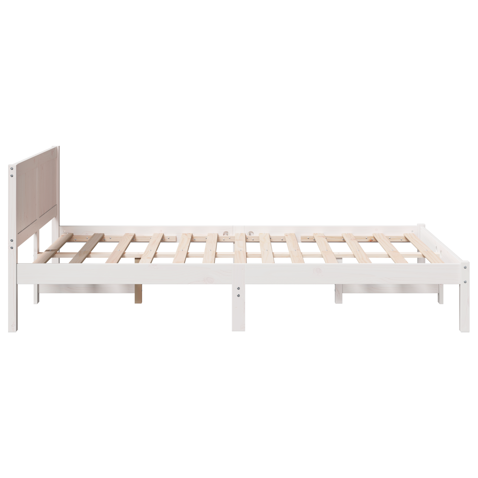 Pine Wood Bed Frame White Solid Pine wood 120 x 200 cm Durable - Image 7
