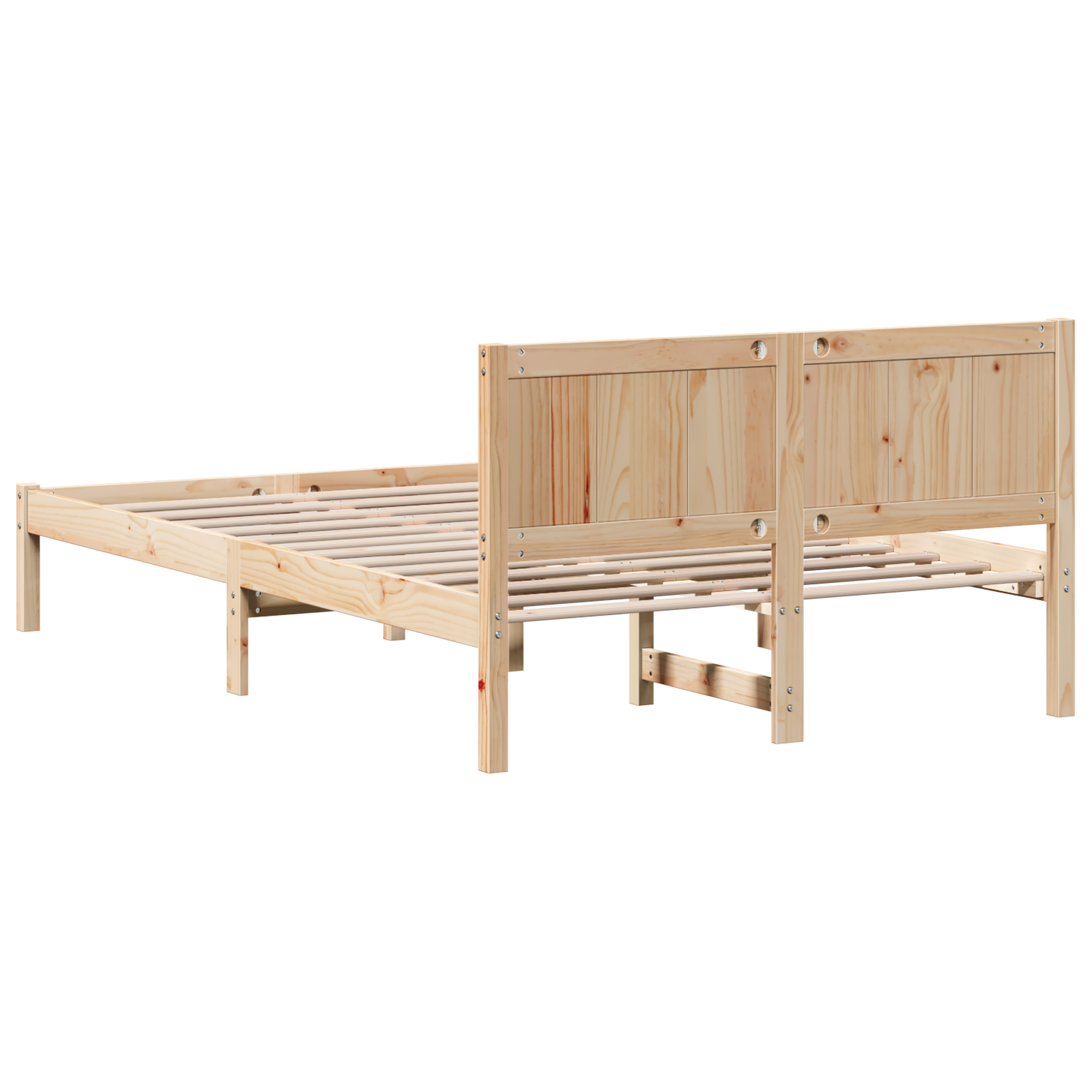 Pine Wood Bed Frame Natural Pine Wood 140 x 190 cm Durable - Image 8