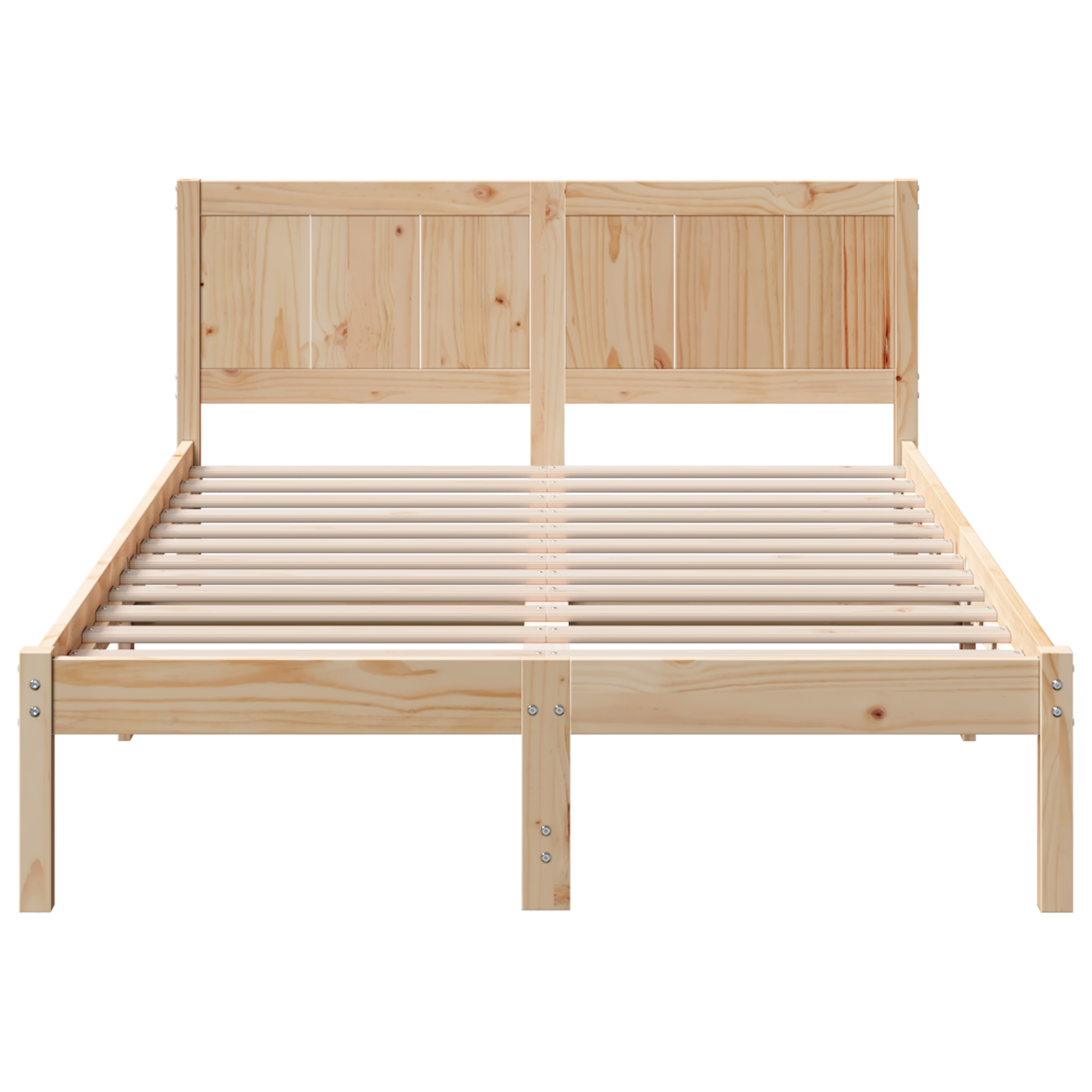 Pine Wood Bed Frame Natural Pine Wood 140 x 190 cm Durable - Image 6