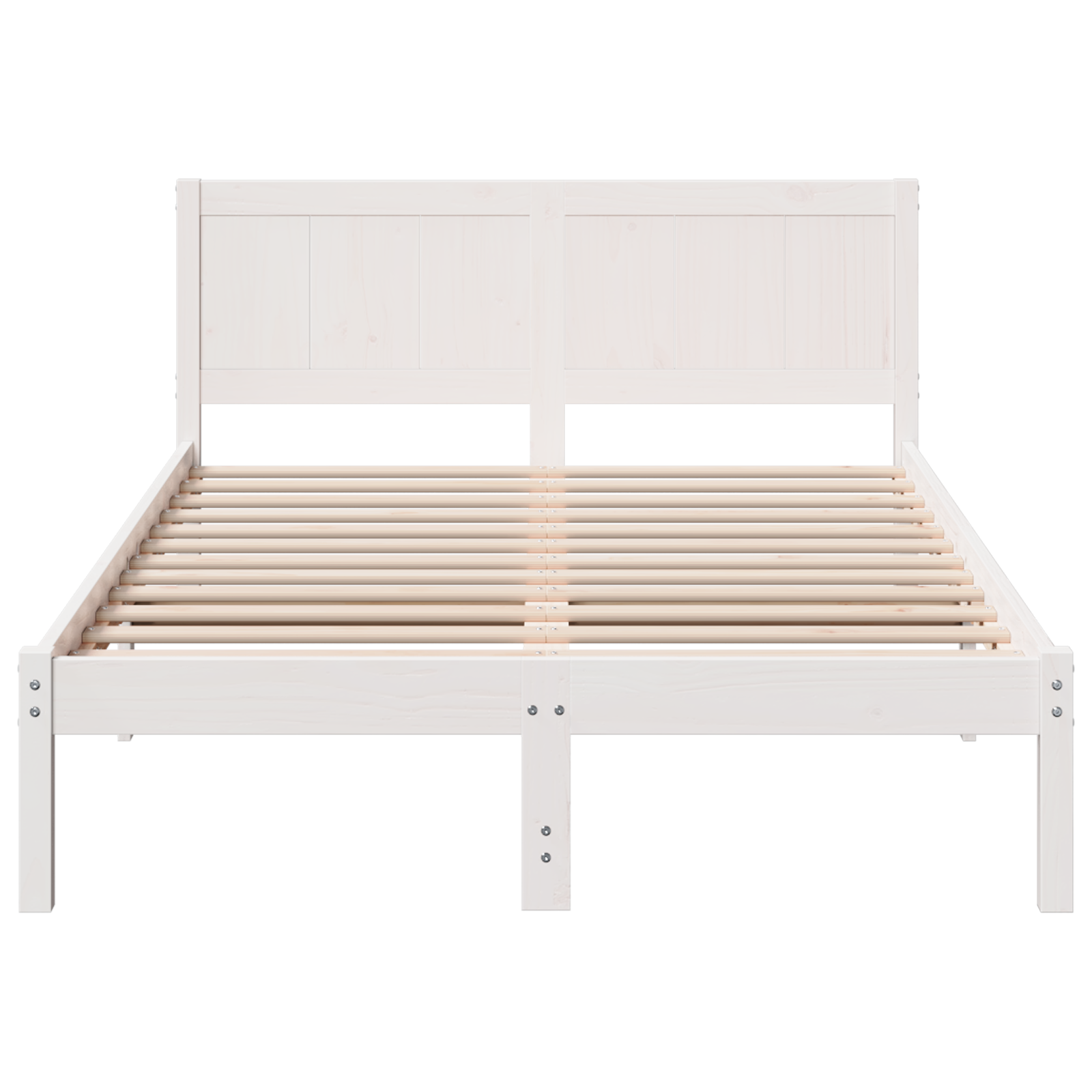 White Pine Bed Frame White Solid Pine Wood 140 x 190 cm Durable - Image 6