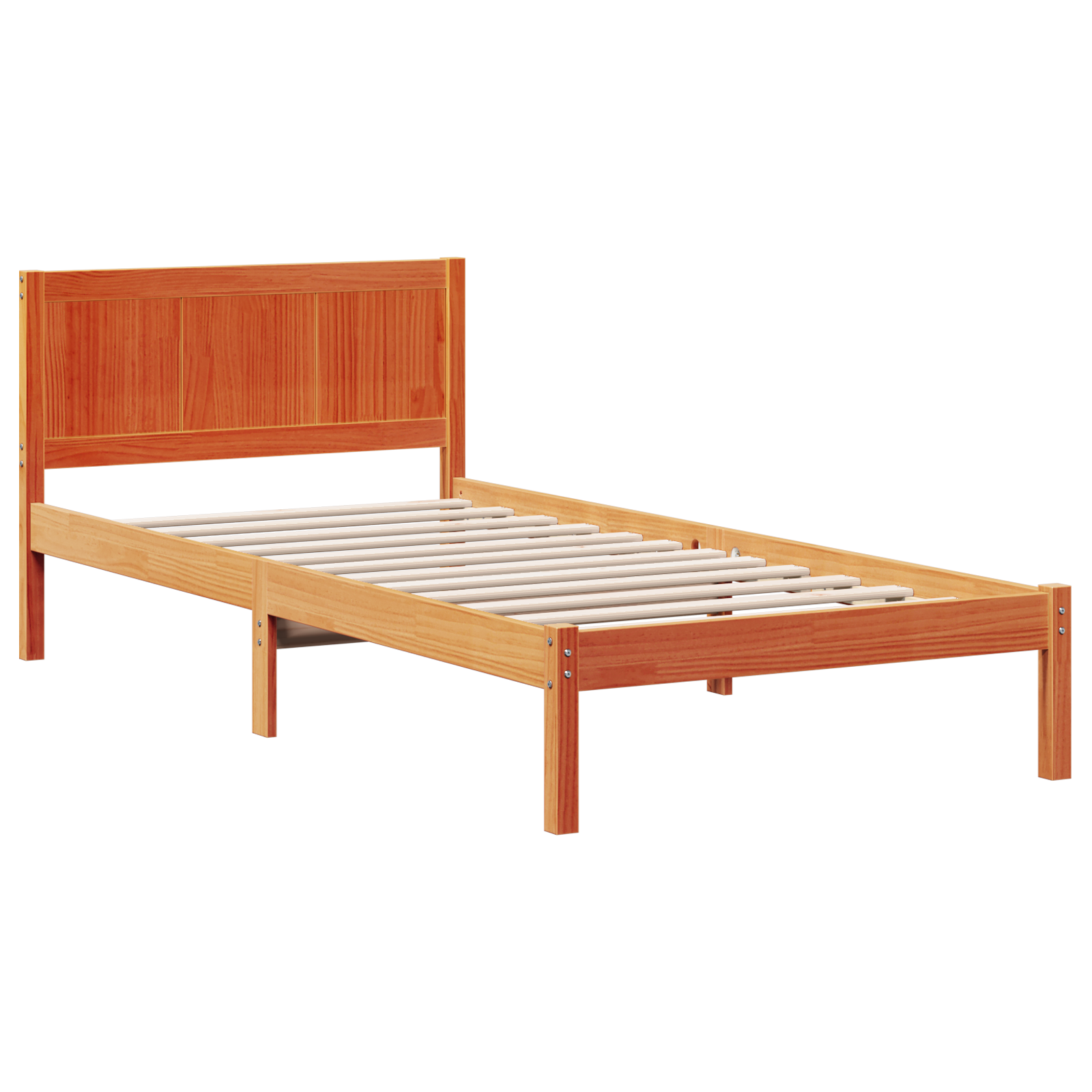 Wax Brown Pine Bed Frame Wax brown Solid Pine wood 80 x 200 cm - Image 3