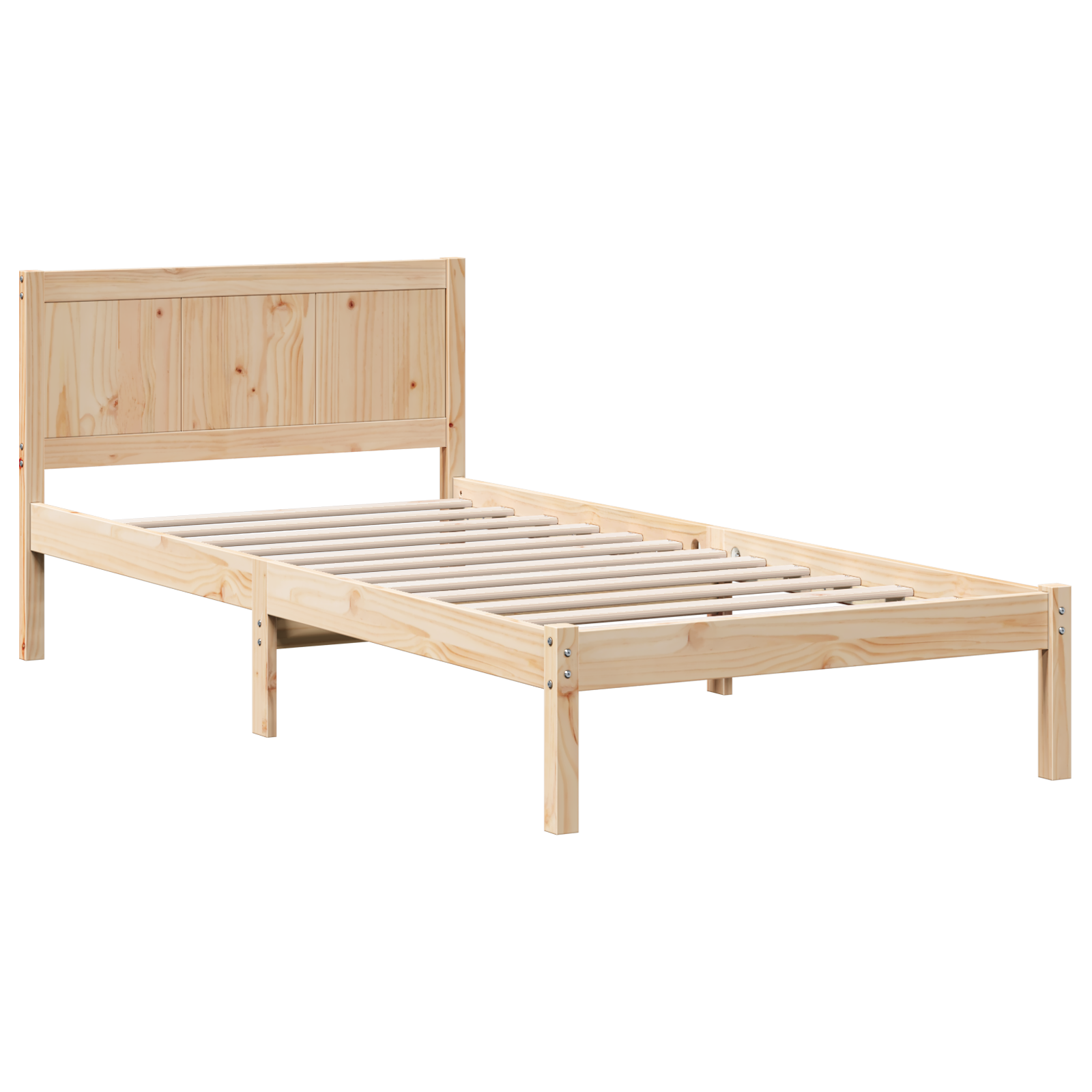 Single Pine Wood Bed Frame Natural Solid Pine wood 90 x 200 cm - Image 3