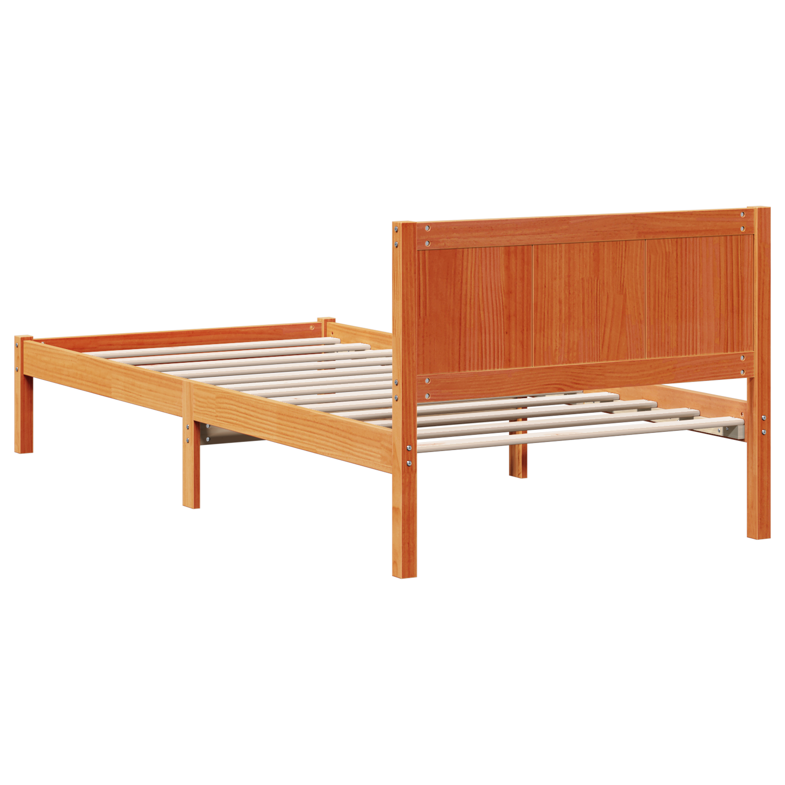 Wax Brown Bed Frame Wax brown Solid Pine wood 90 x 190 cm Durable - Image 8