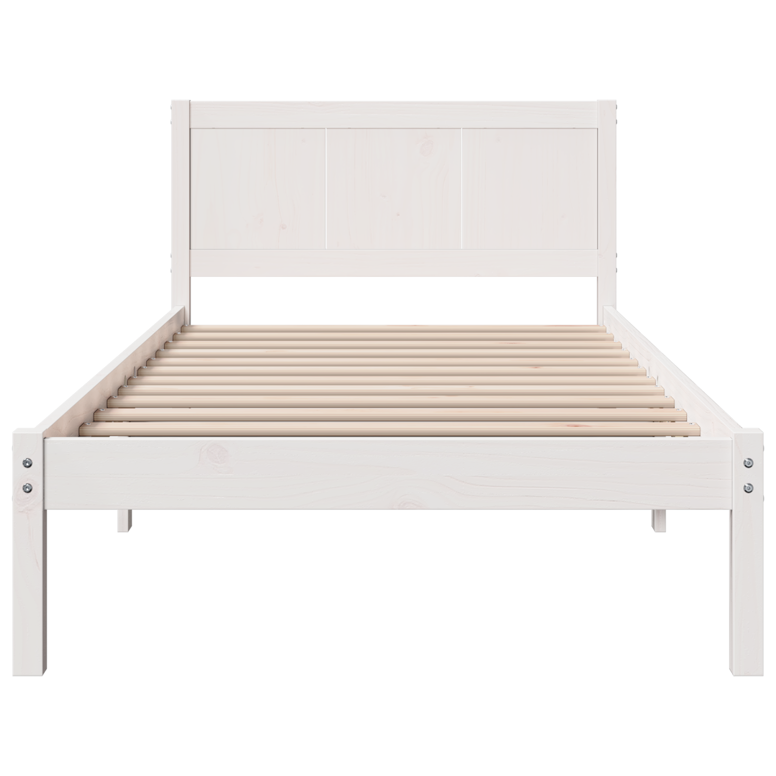White Pine Bed Frame White Wood 75 x 190 cm Durable - Image 6