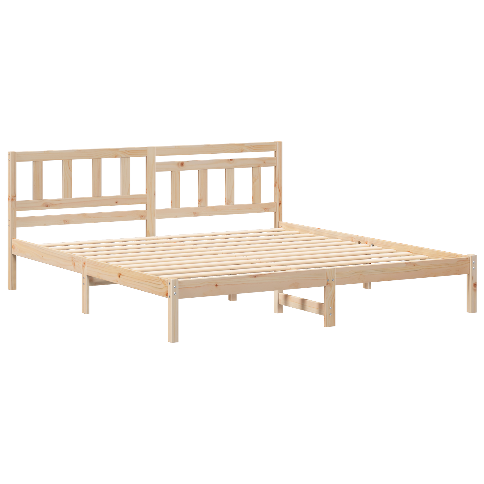 Bedframe met hoofdeinde Bruin 180 x 200 cm Massief grenenhout image 2