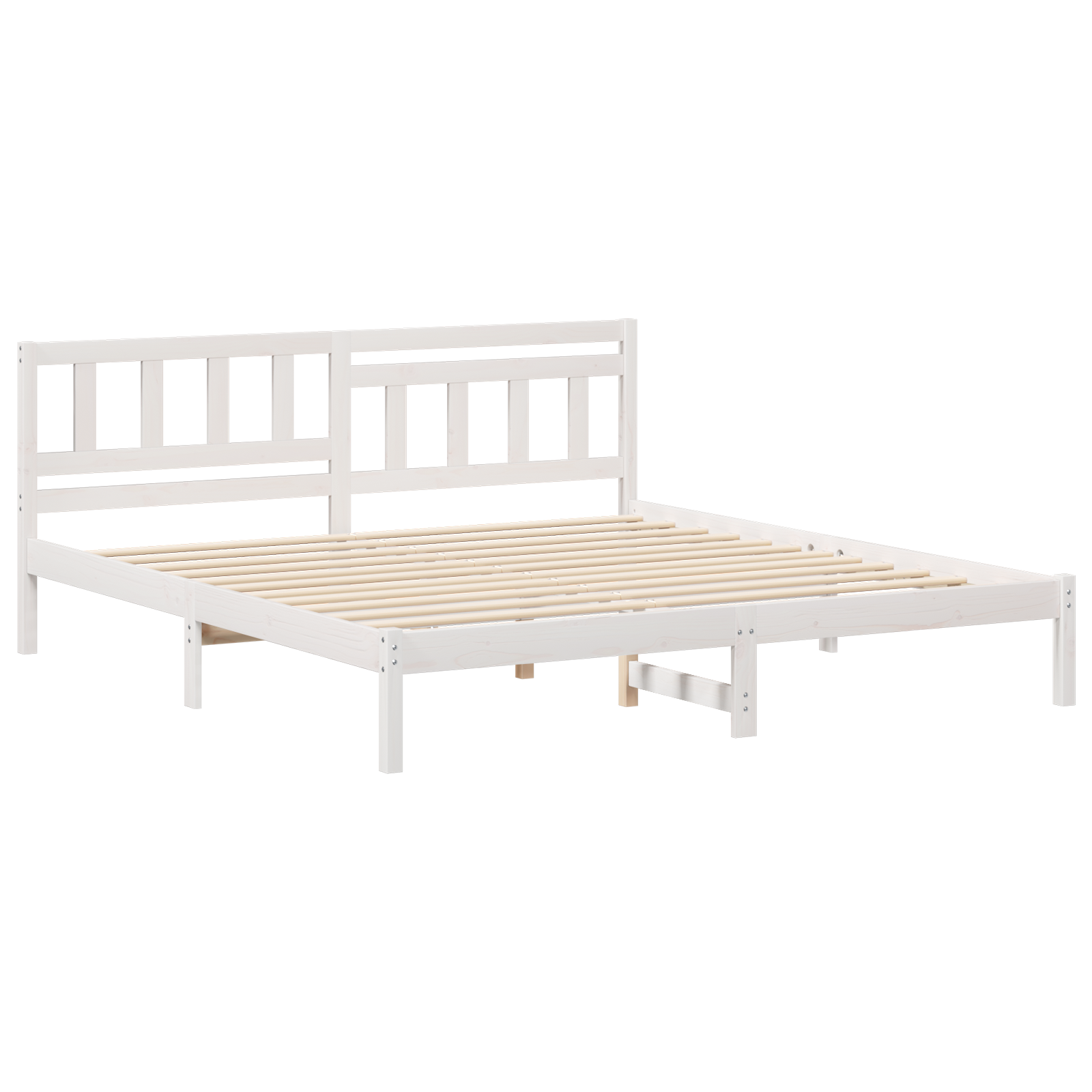 Bedframe met hoofdeinde Wit 180 x 200 cm Massief grenenhout image 2