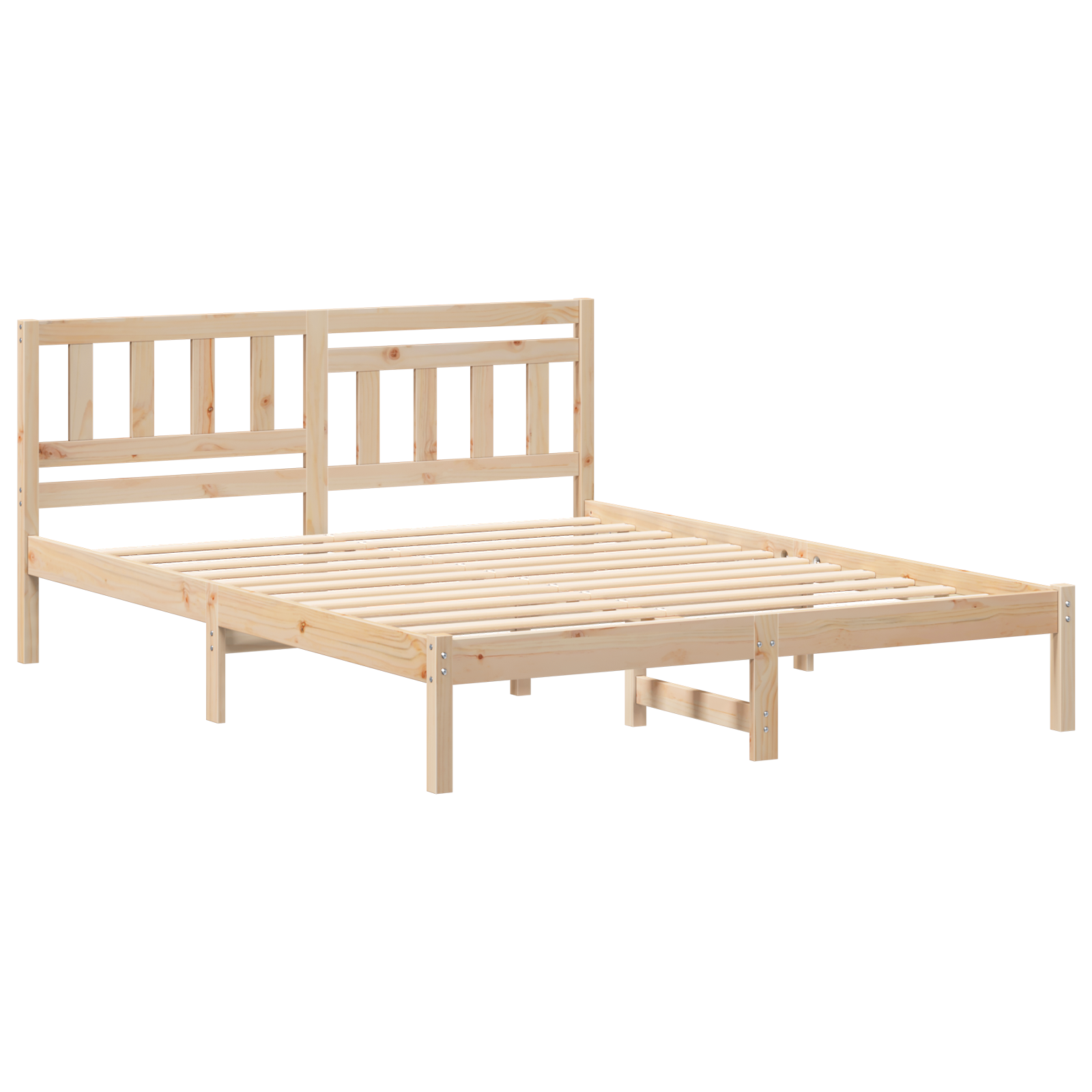 Bedframe met hoofdeinde Bruin 150 x 200 cm Massief grenenhout image 2