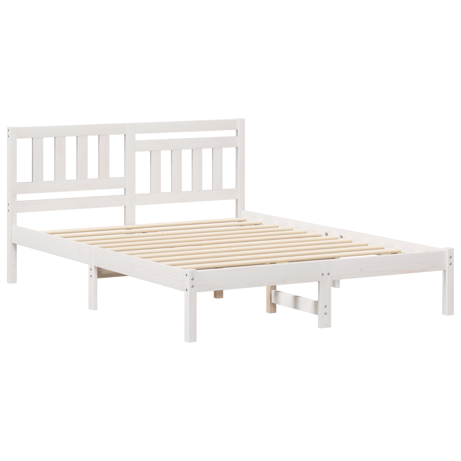 Bedframe met hoofdeinde Wit 120 x 190 cm Massief grenenhout image 2