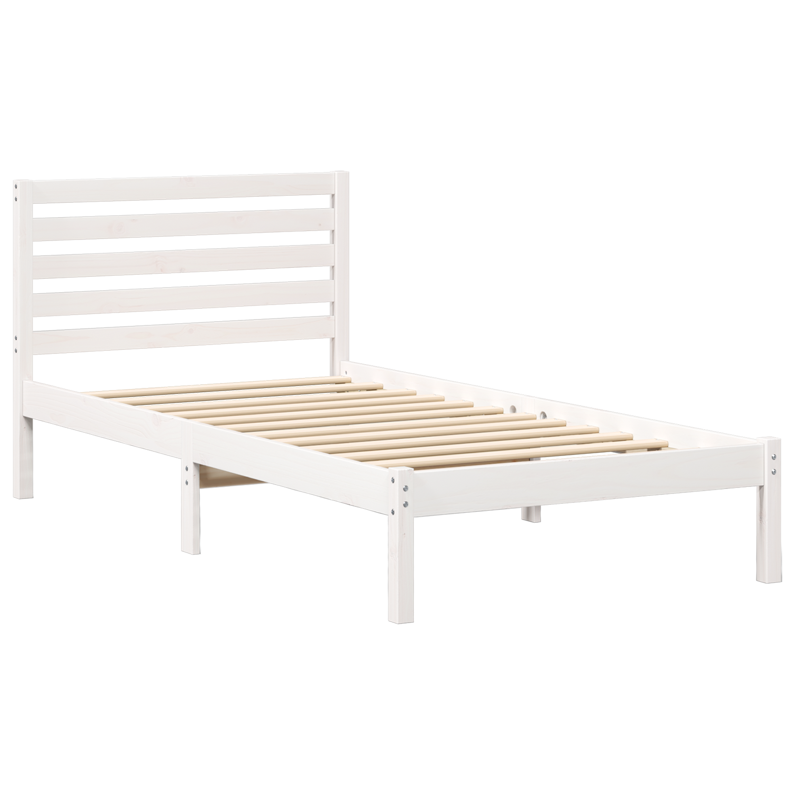 Bedframe met hoofdeinde Wit 90 x 200 cm Massief grenenhout image 2