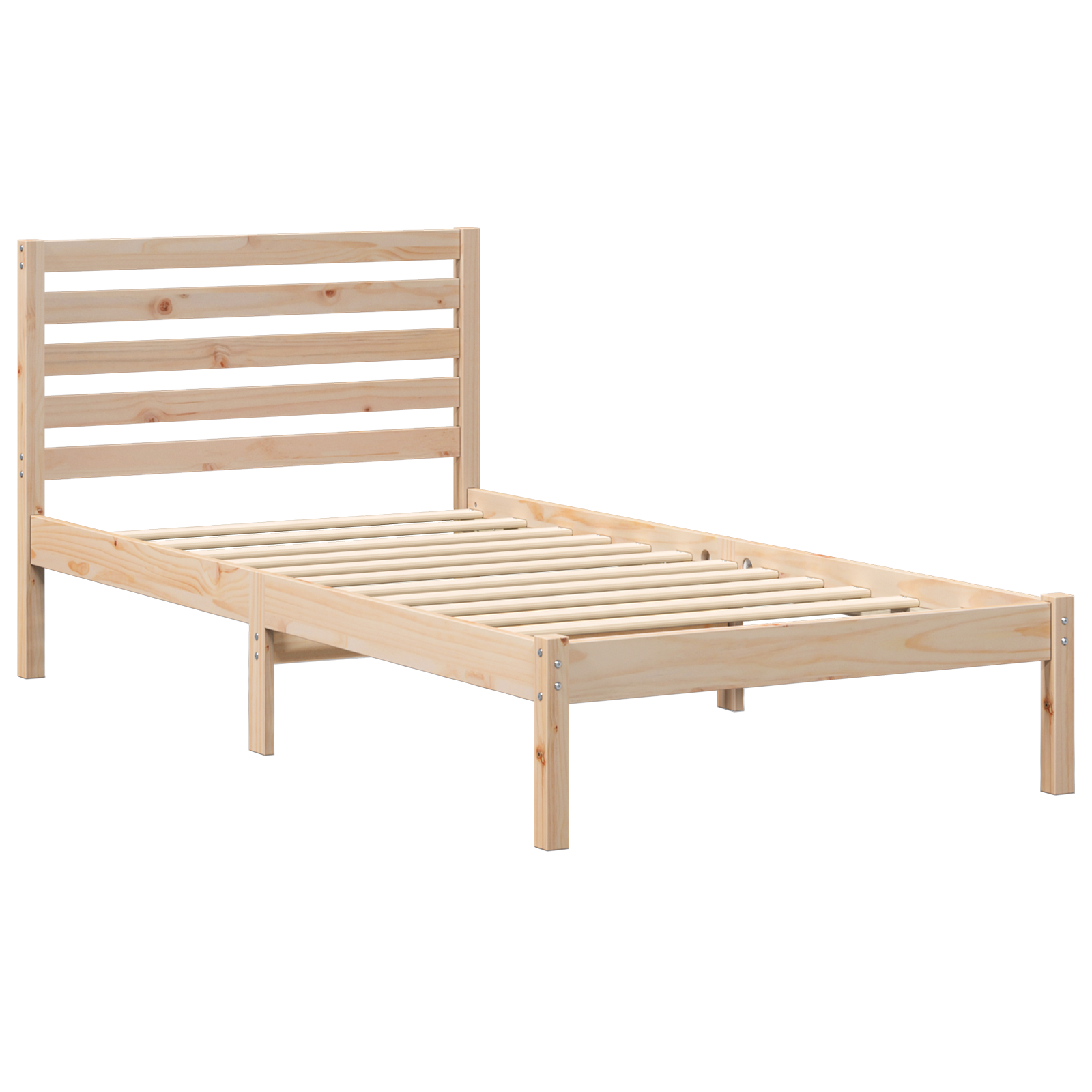 Bedframe met hoofdeinde Bruin 75 x 190 cm Massief grenenhout image 2