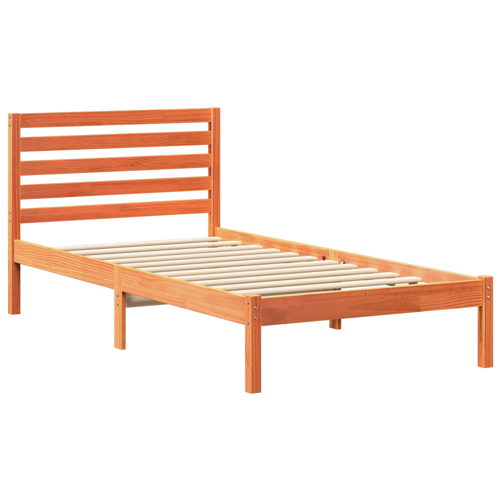 Bedframe met hoofdeinde Wasbruin 75 x 190 cm Massief grenenhout image 2