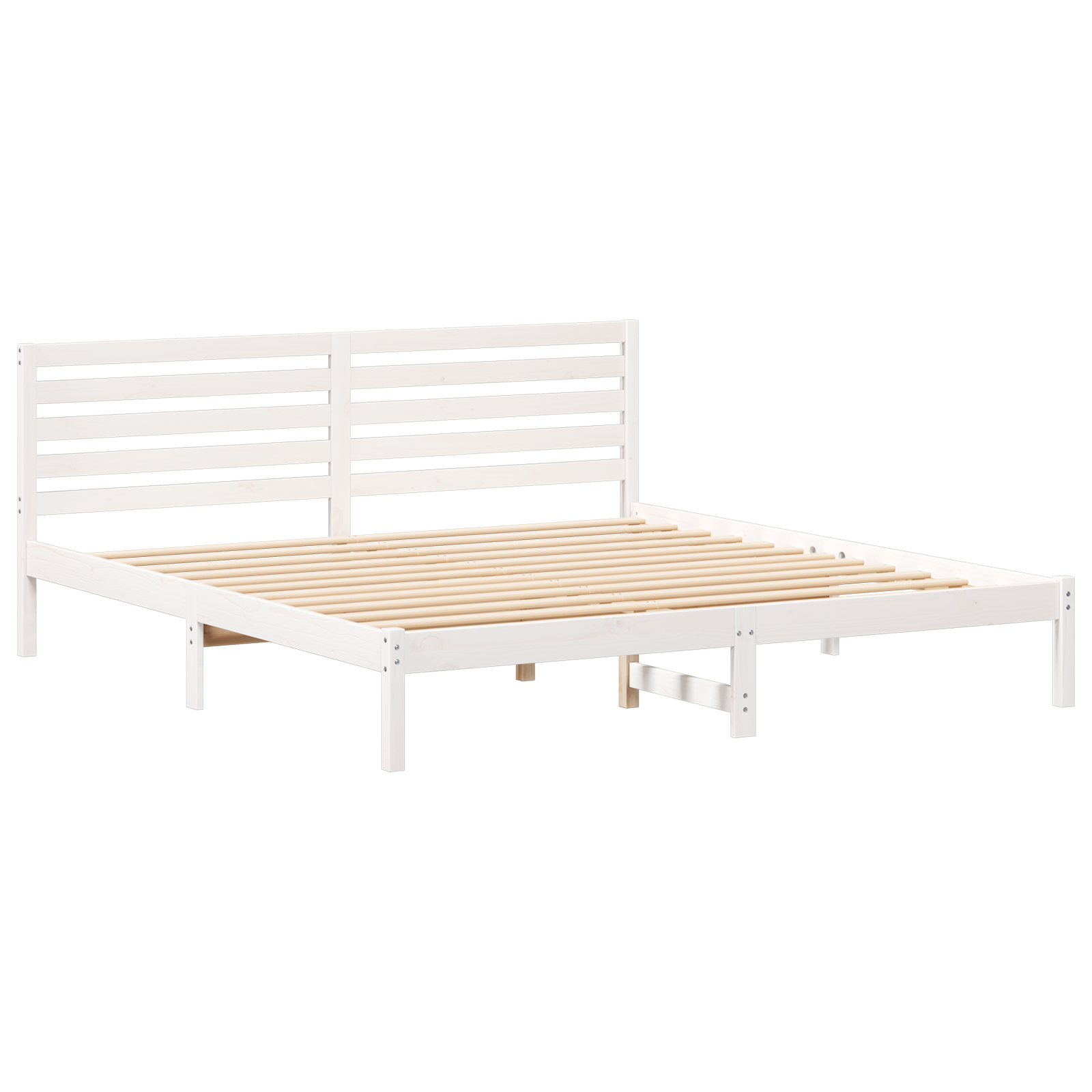 Bedframe met hoofdeinde Wit 180 x 200 cm Massief grenenhout image 2