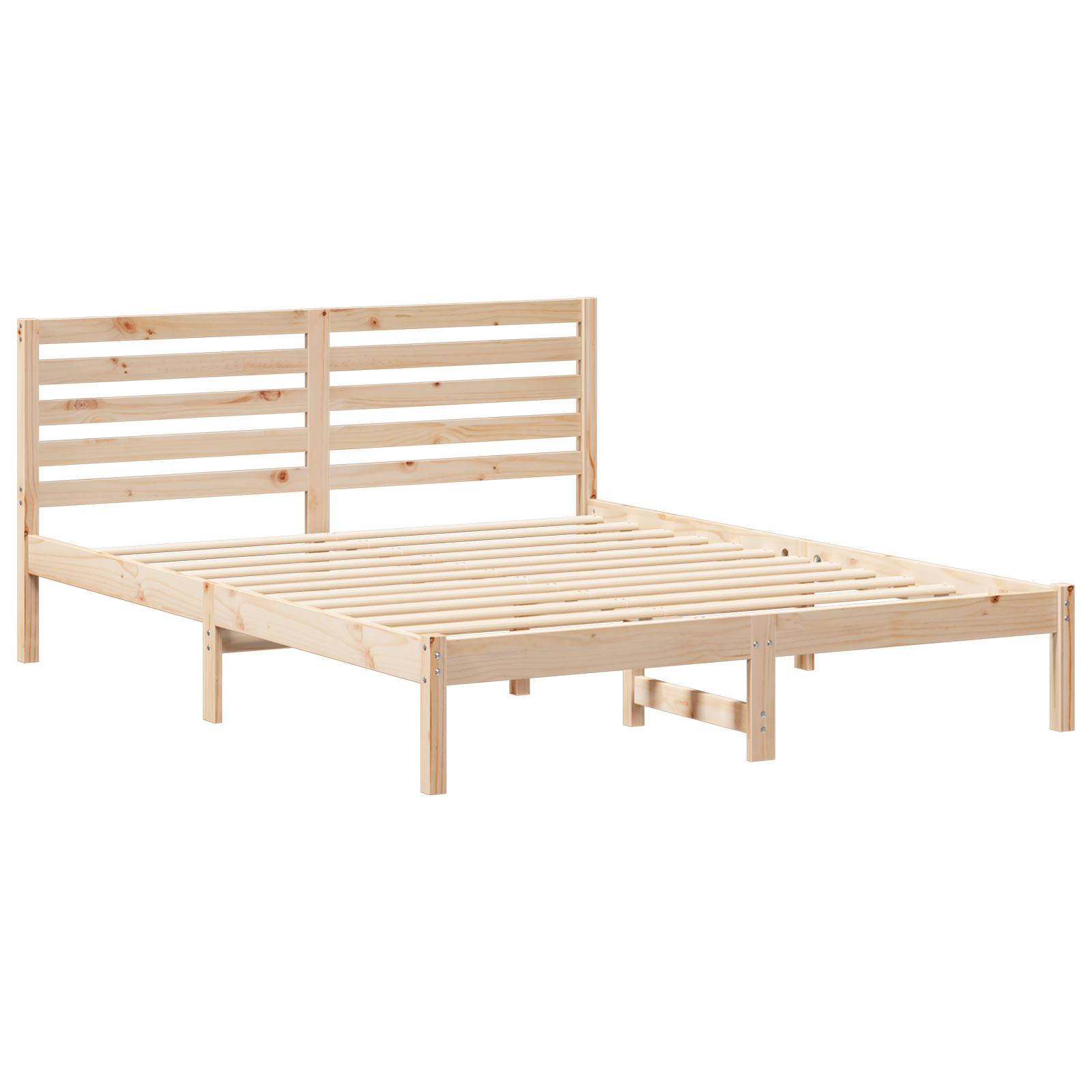 Bedframe met hoofdeinde Bruin 150 x 200 cm Massief grenenhout image 2