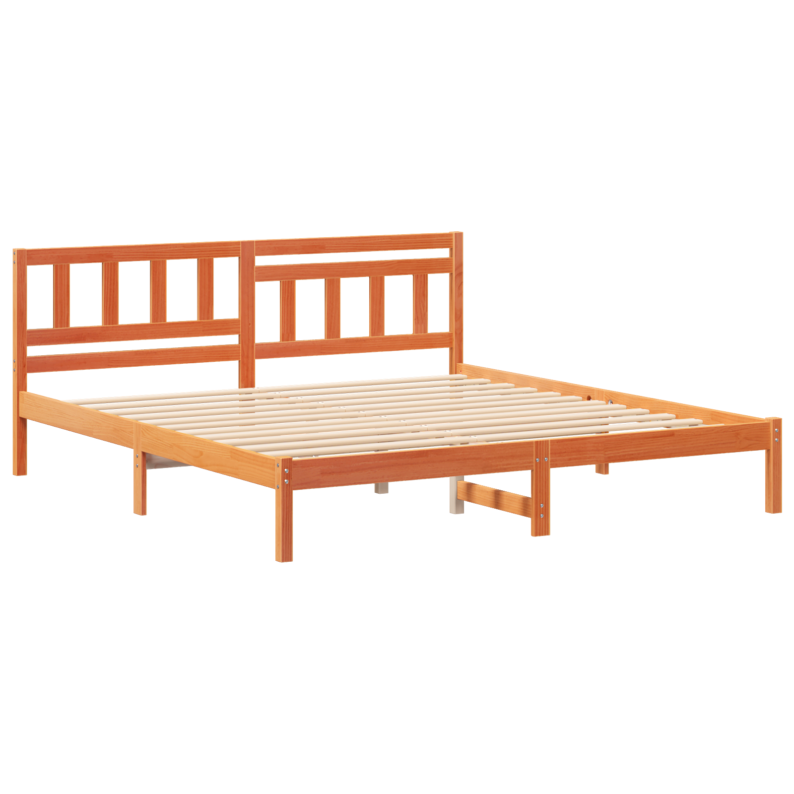 Bedframe Wasbruin 150 x 200 cm Massief grenenhout image 2