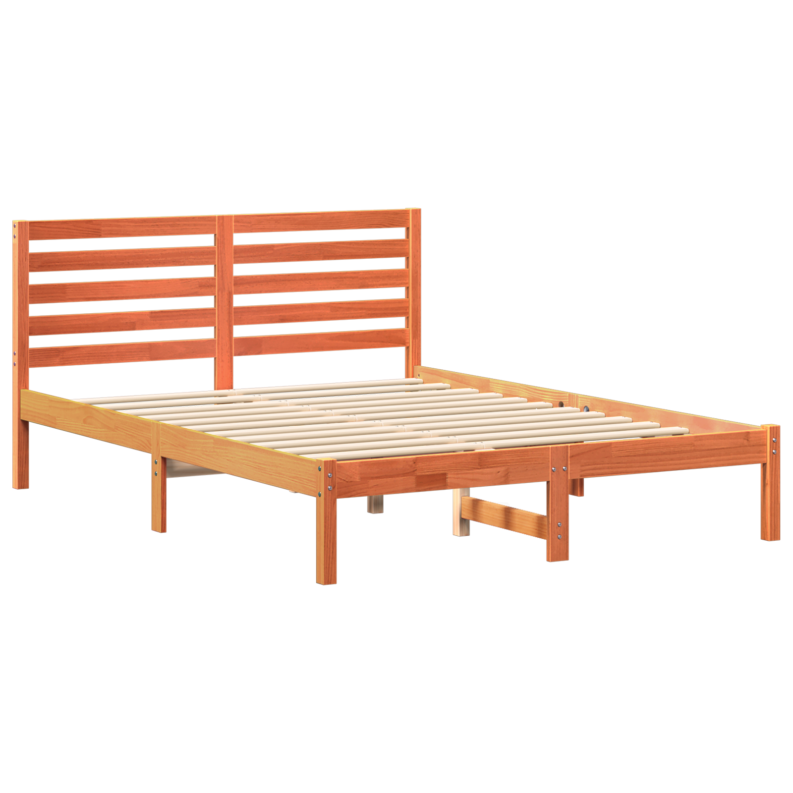 Bedframe Wasbruin 135 x 190 cm Massief grenenhout image 2