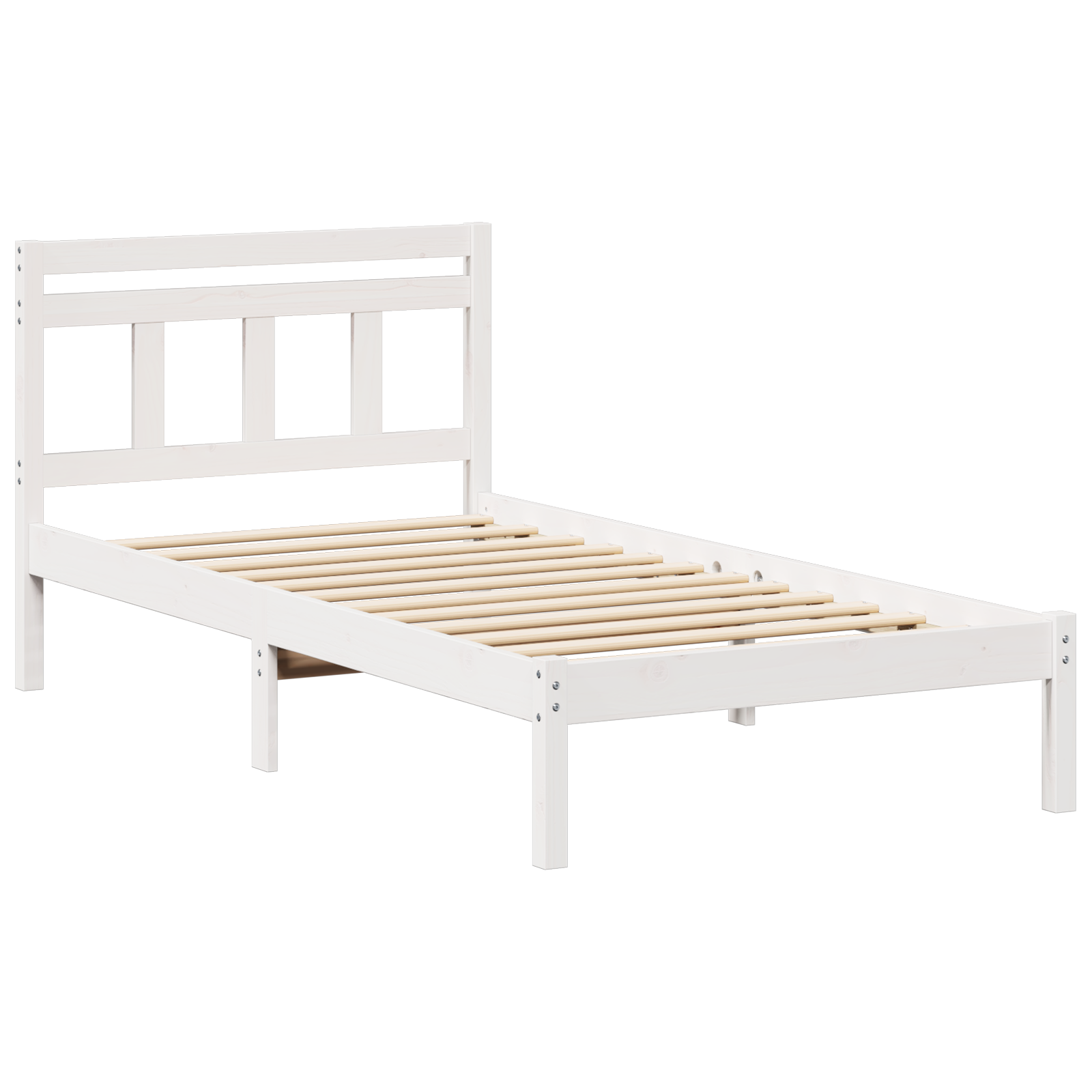 Bedframe Wit 90 x 190 cm Massief grenenhout image 2