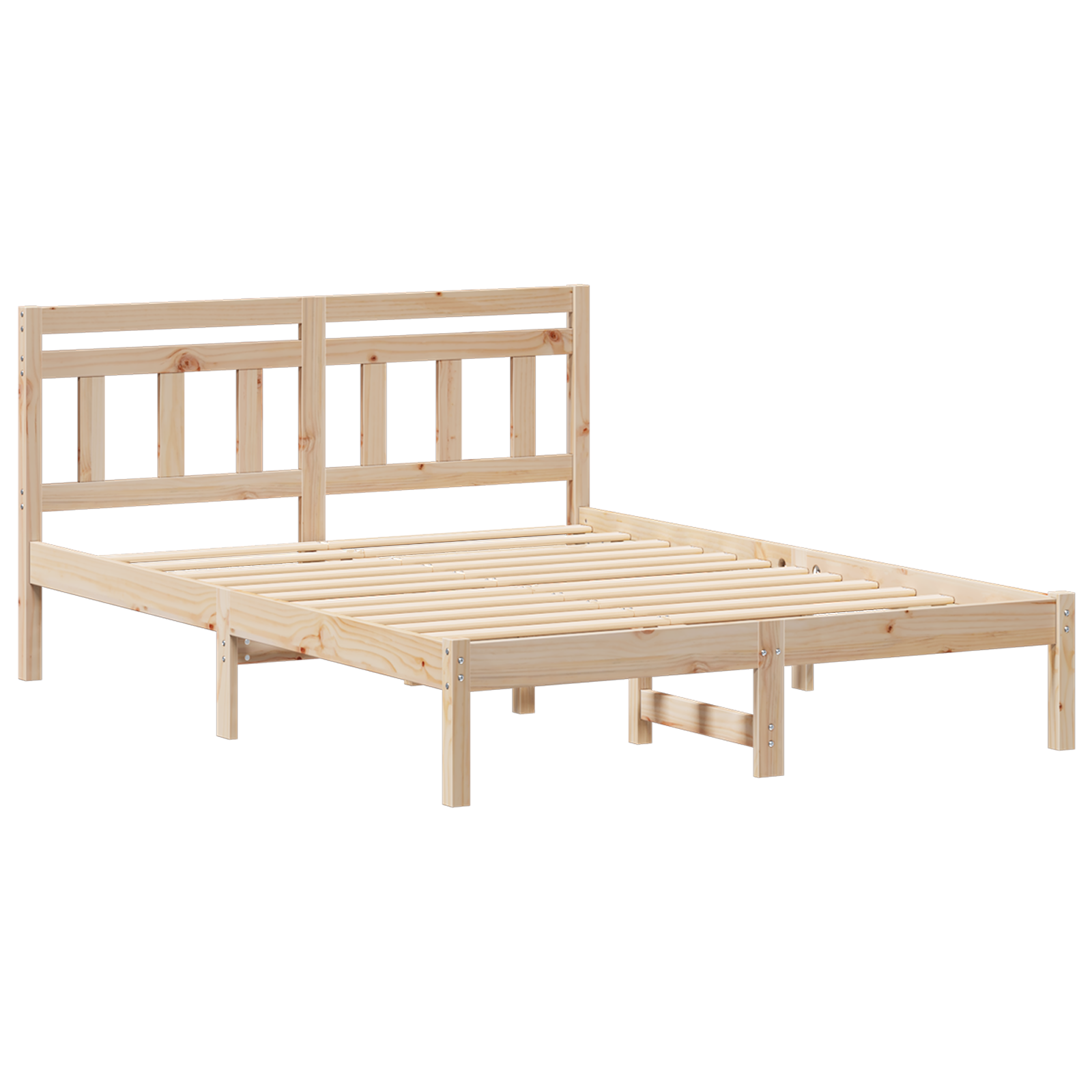Bedframe Bruin 135 x 190 cm Massief grenenhout image 2