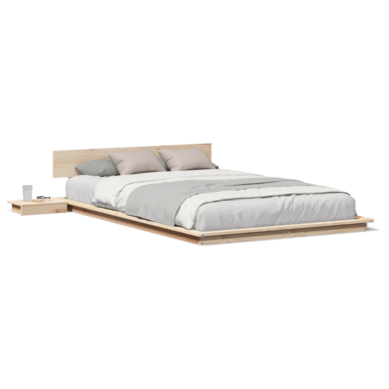 Bed Frame Brown 120 x 200 cm Wood - Image 4