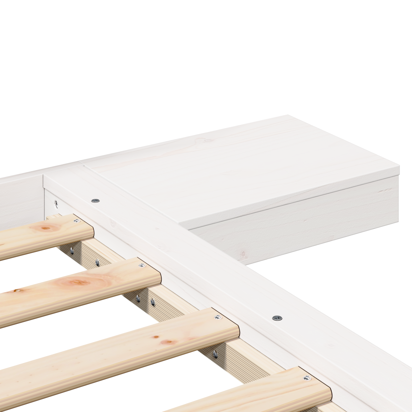 Bed Frame White 120 x 200 cm Wood - Image 8